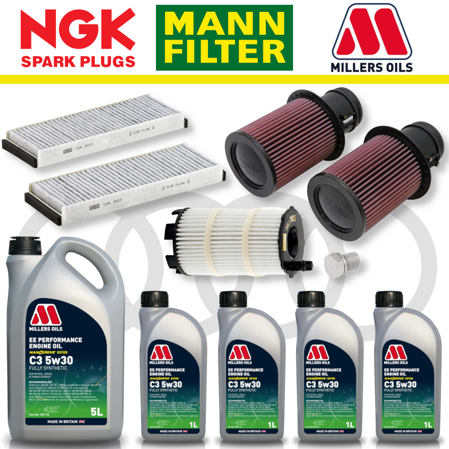 Pack d'entretien à domicile pour Audi R8 V10 Gen 1 - Millers Oil Premium