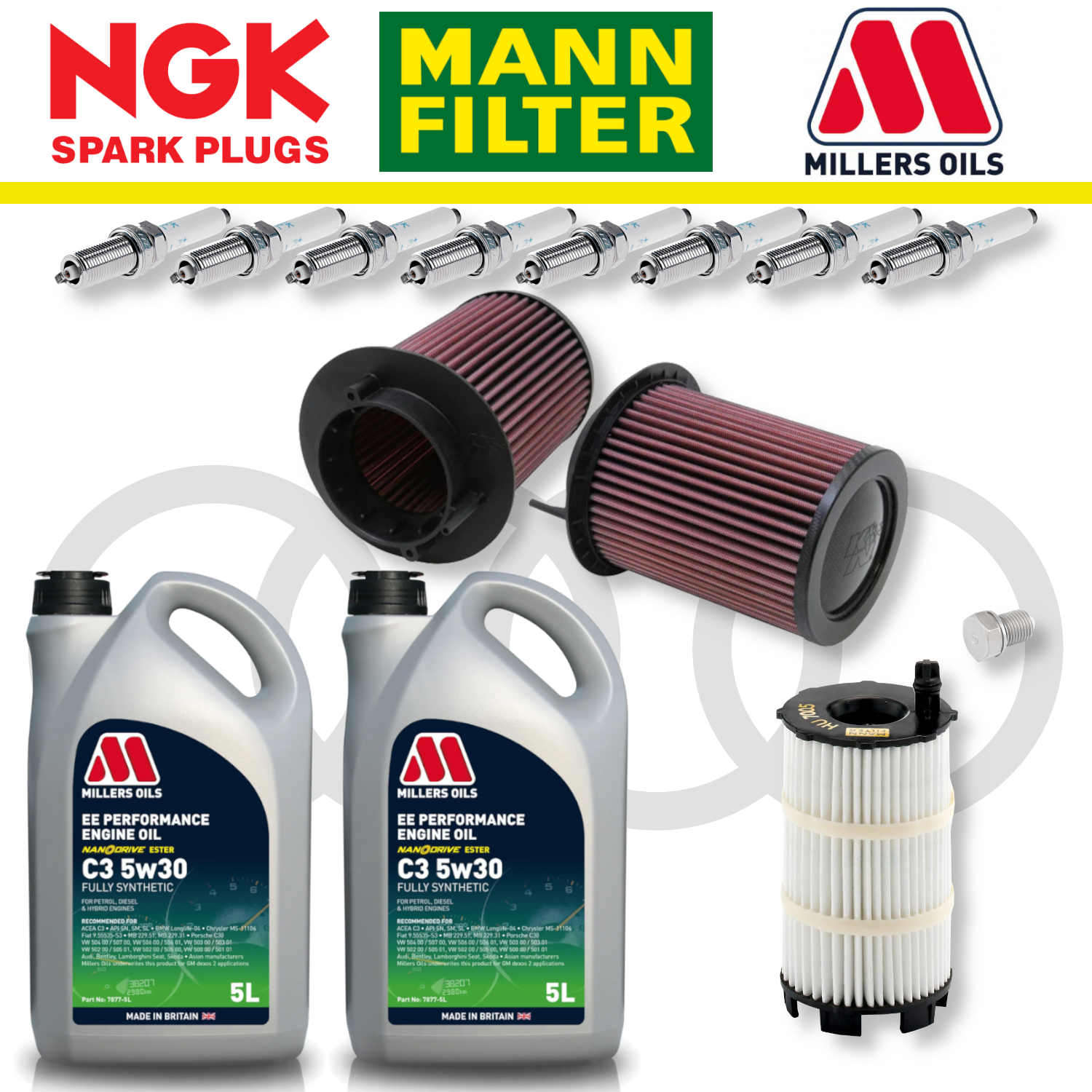 Pack d'entretien à domicile pour Audi R8 V8 Gen 1 - Millers Oil Premium