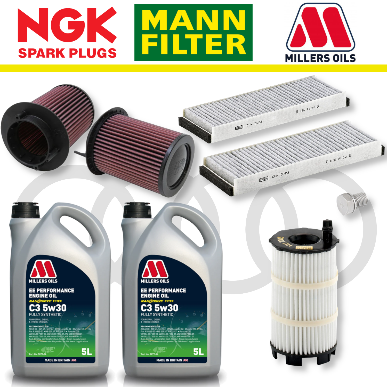 Pack d'entretien à domicile pour Audi R8 V8 Gen 1 - Millers Oil Premium