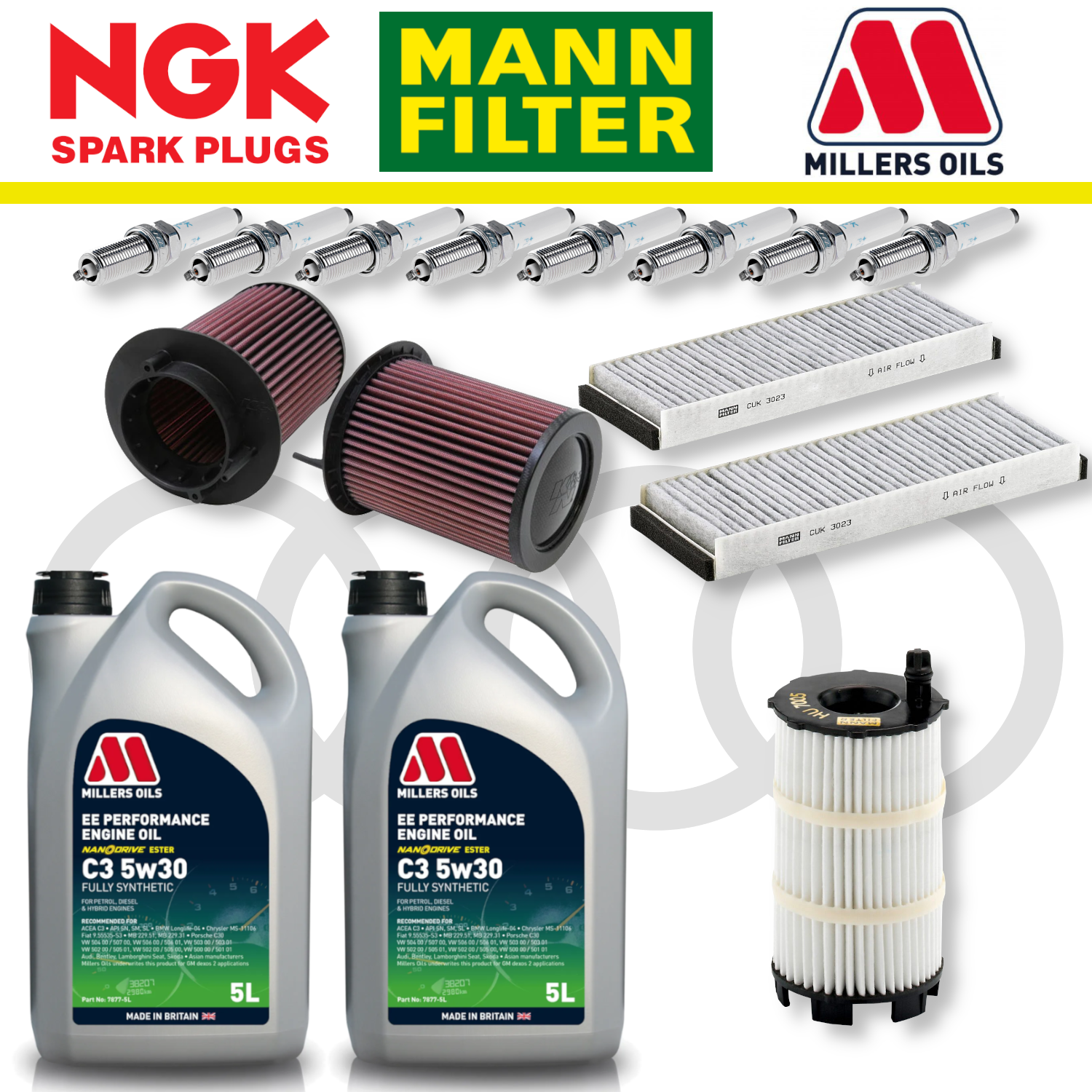 Audi R8 V8 Gen 1 Home Service Pack - Millers Oil Premium