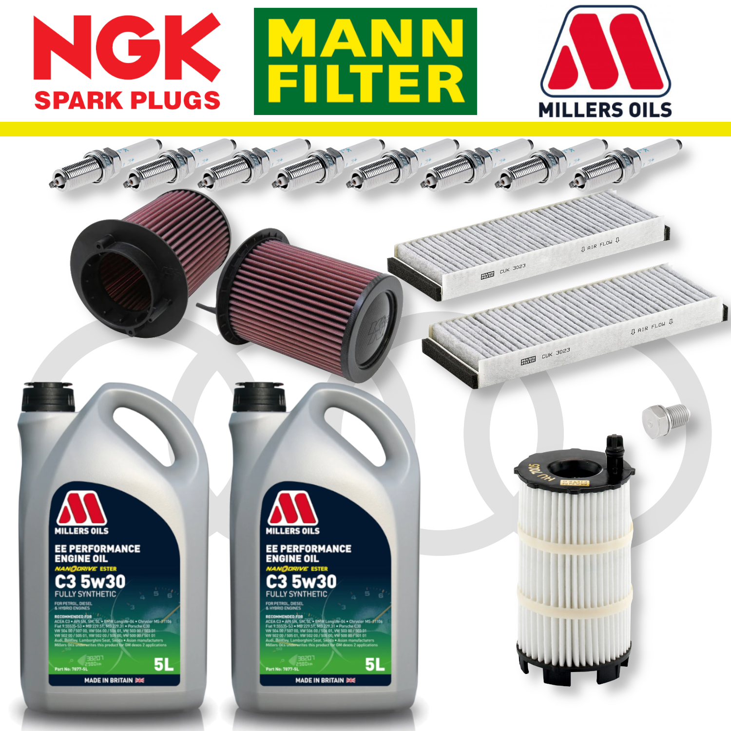 Pack d'entretien à domicile pour Audi R8 V8 Gen 1 - Millers Oil Premium