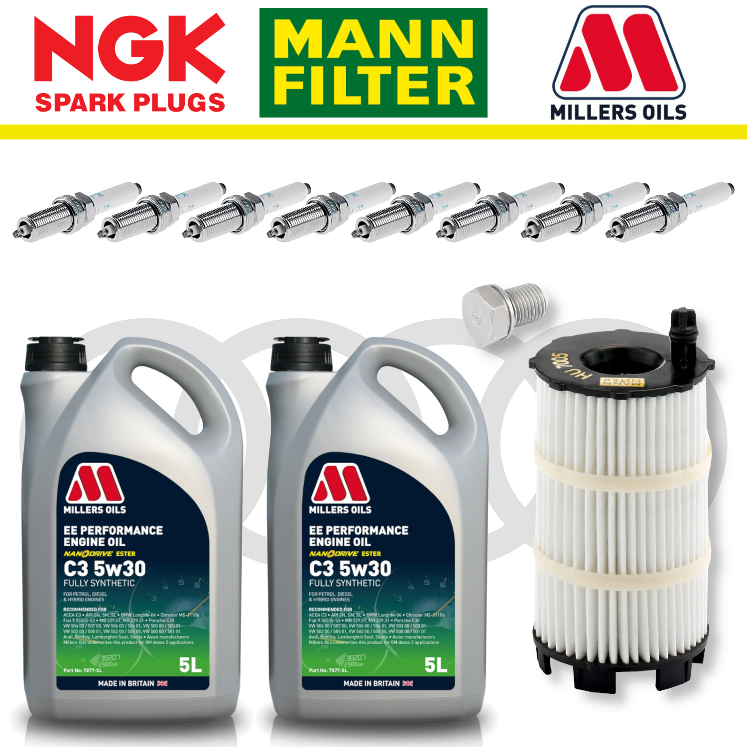 Pack d'entretien à domicile pour Audi R8 V8 Gen 1 - Millers Oil Premium