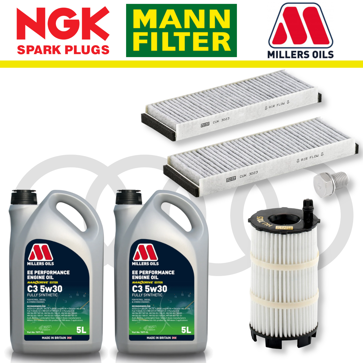 Pack d'entretien à domicile pour Audi R8 V8 Gen 1 - Millers Oil Premium