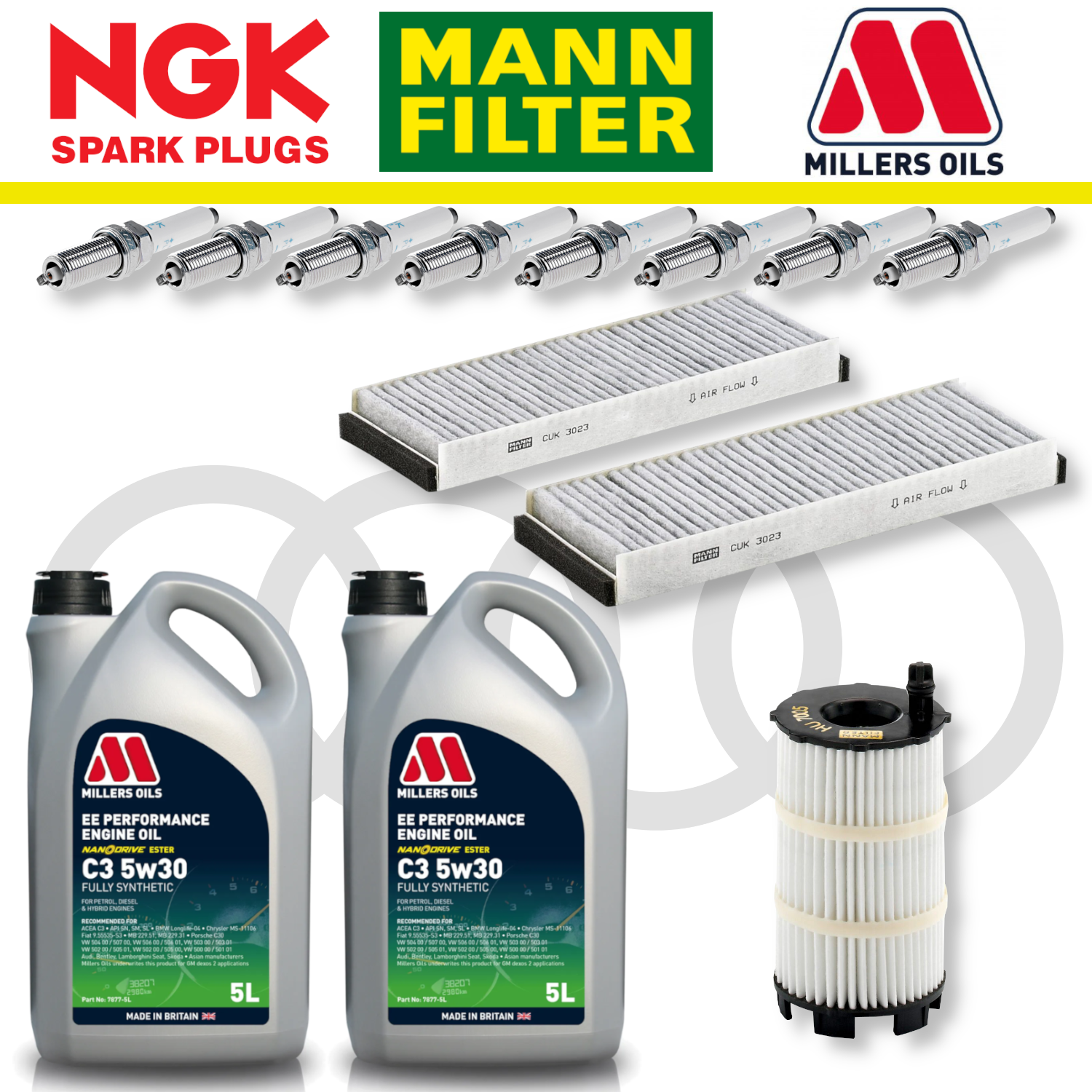 Audi R8 V8 Gen 1 Home Service Pack - Millers Oil Premium