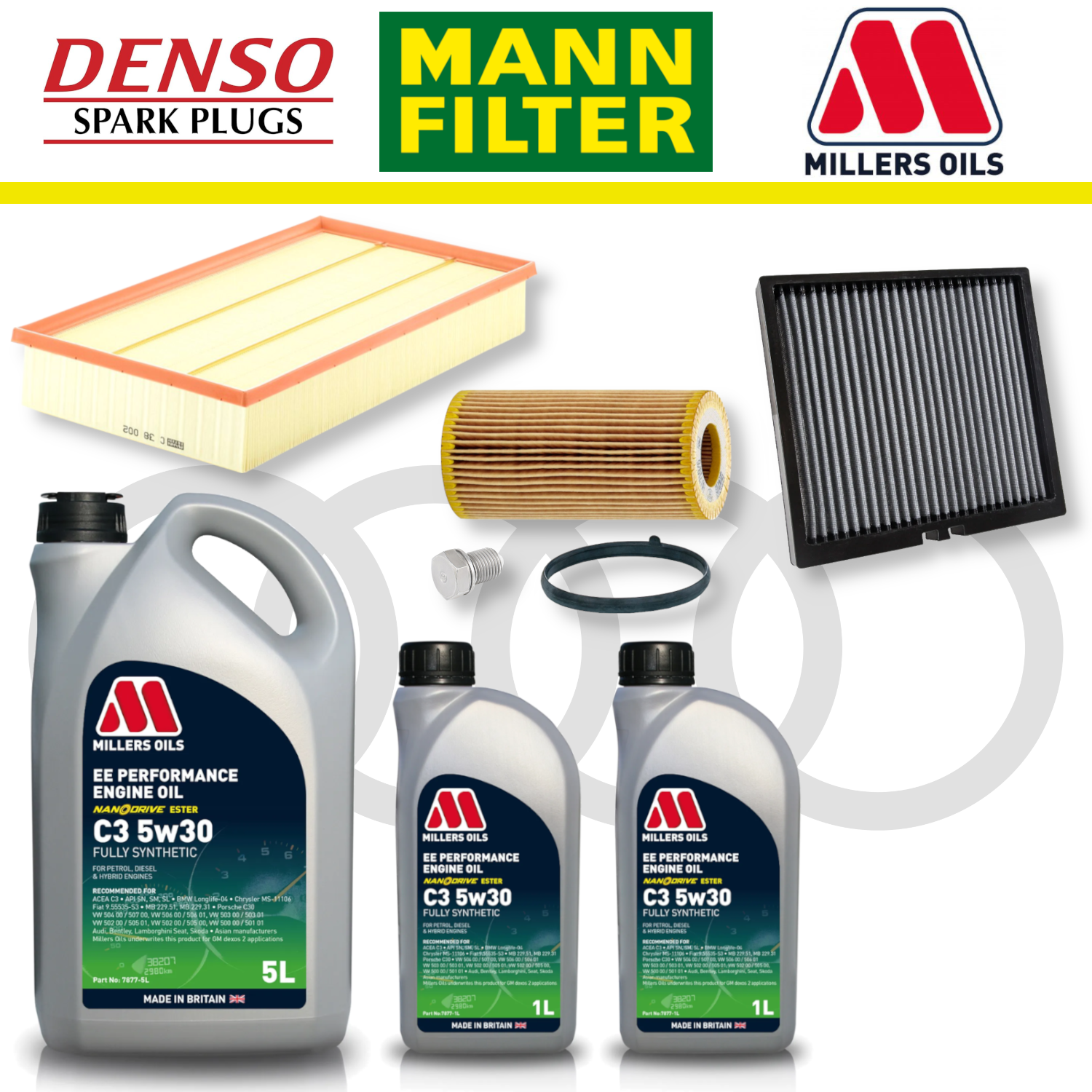 Pack d'entretien à domicile EA855 pour Audi RS3 8V TTRS 8S - Millers Oil Premium