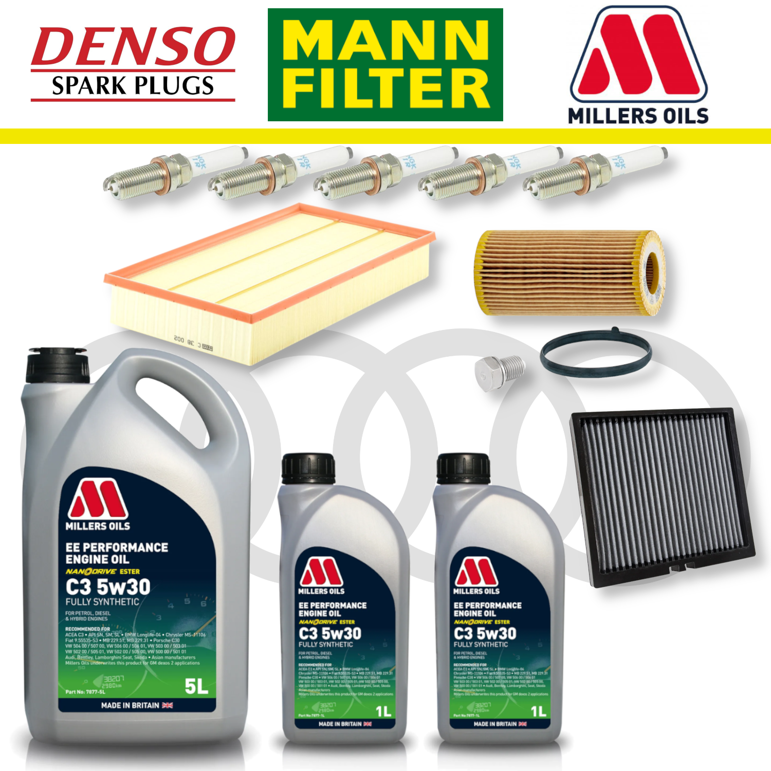 Pack d'entretien à domicile EA855 pour Audi RS3 8V TTRS 8S - Millers Oil Premium