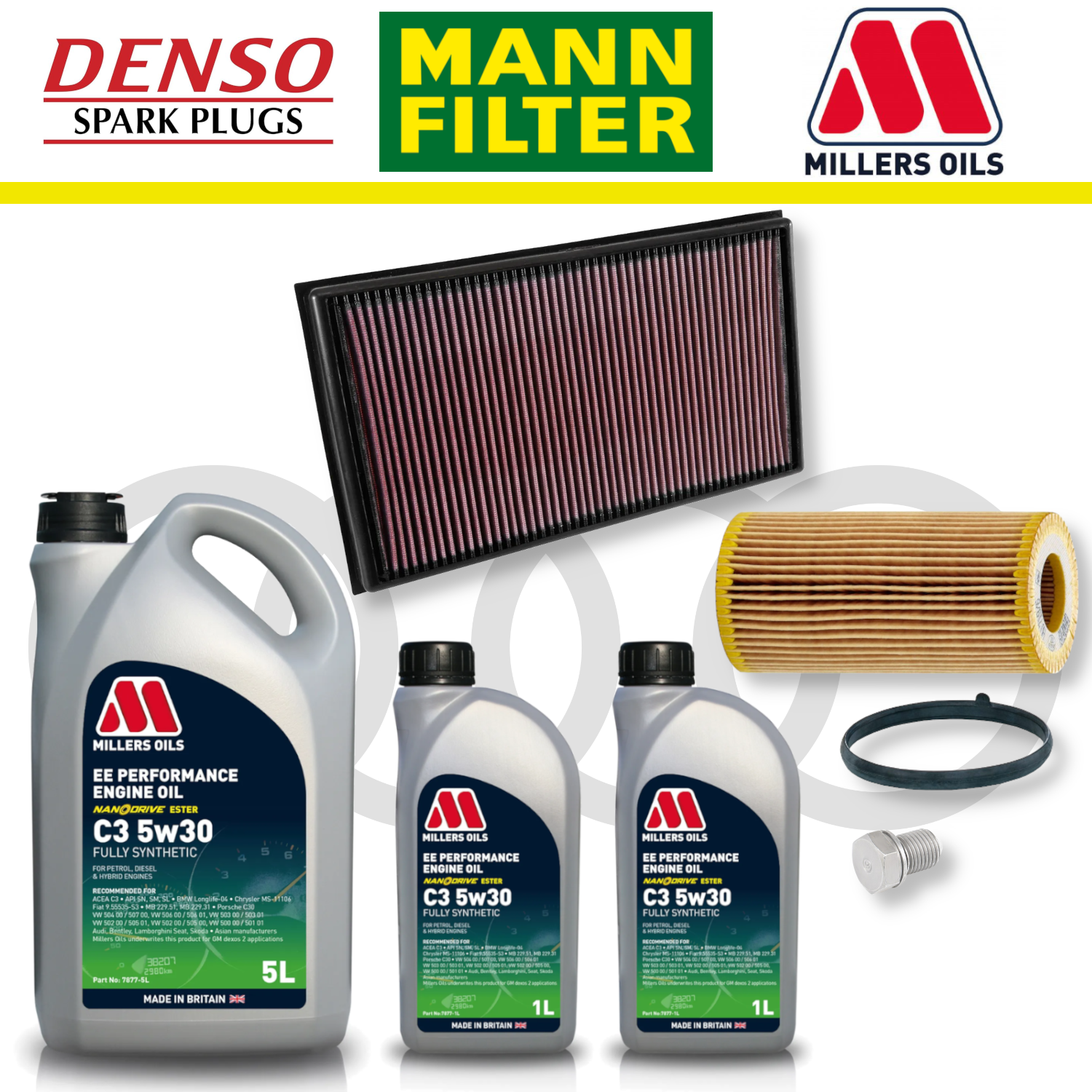 Pack d'entretien à domicile EA855 pour Audi RS3 8V TTRS 8S - Millers Oil Premium
