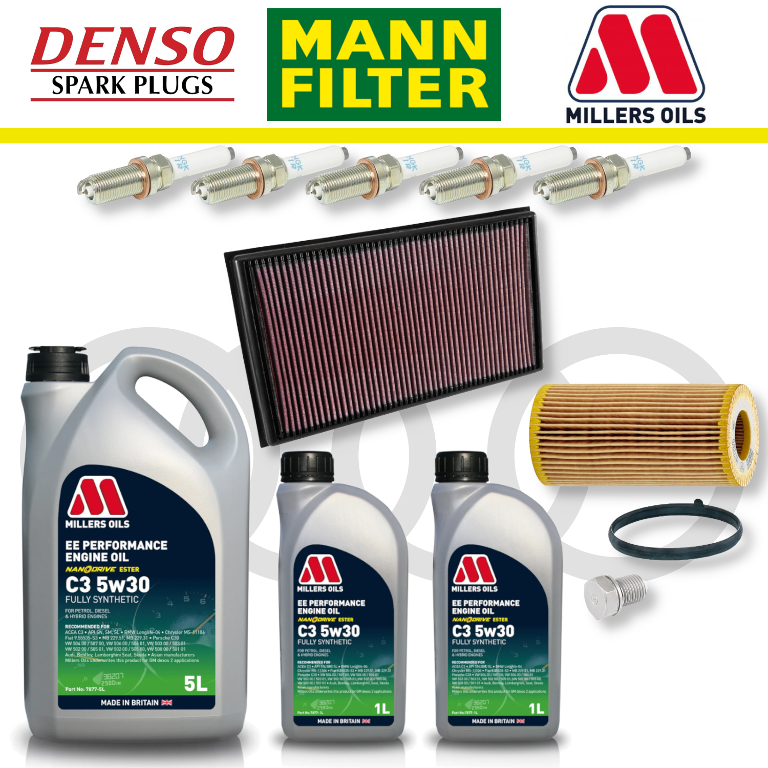 Pack d'entretien à domicile EA855 pour Audi RS3 8V TTRS 8S - Millers Oil Premium