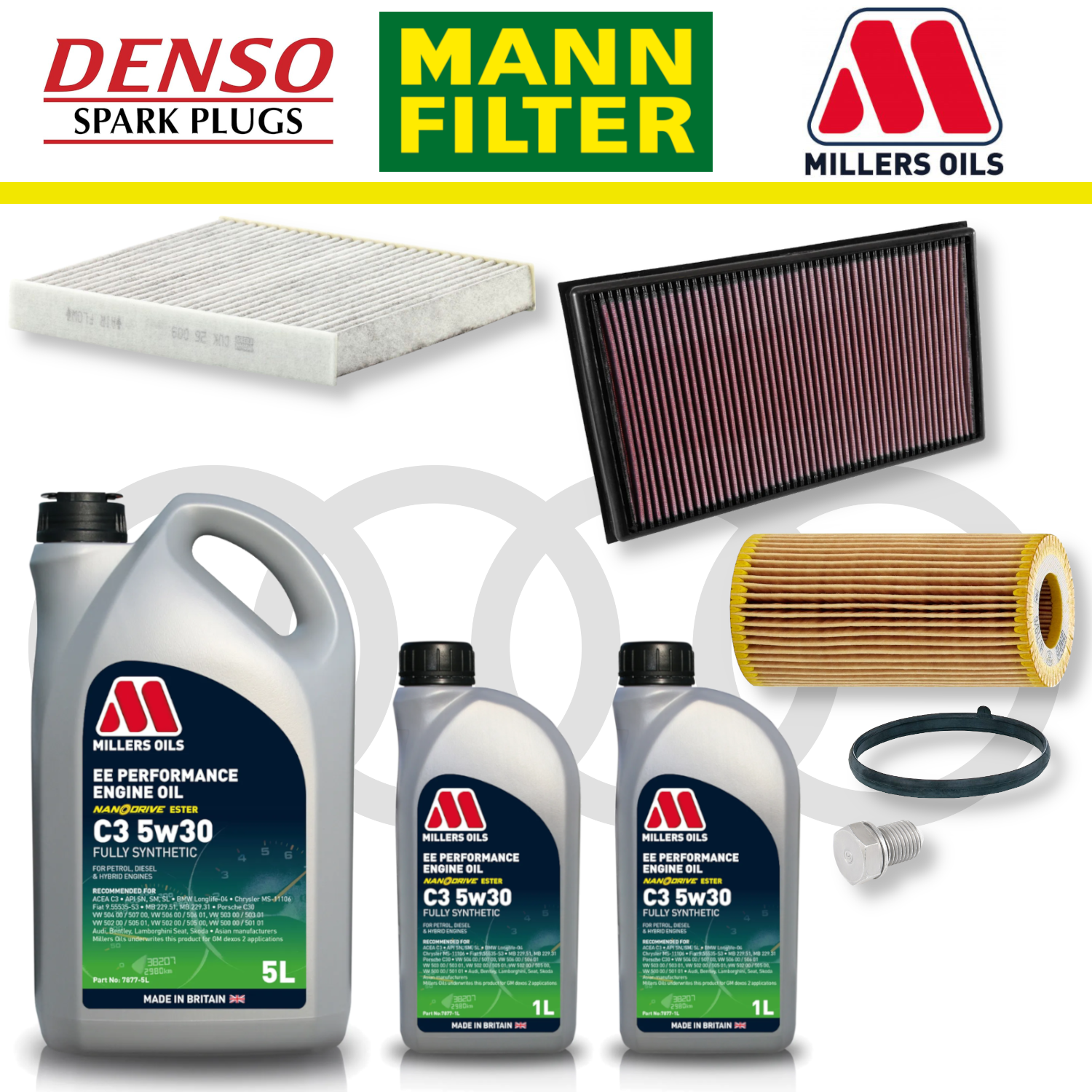 Pack d'entretien à domicile EA855 pour Audi RS3 8V TTRS 8S - Millers Oil Premium