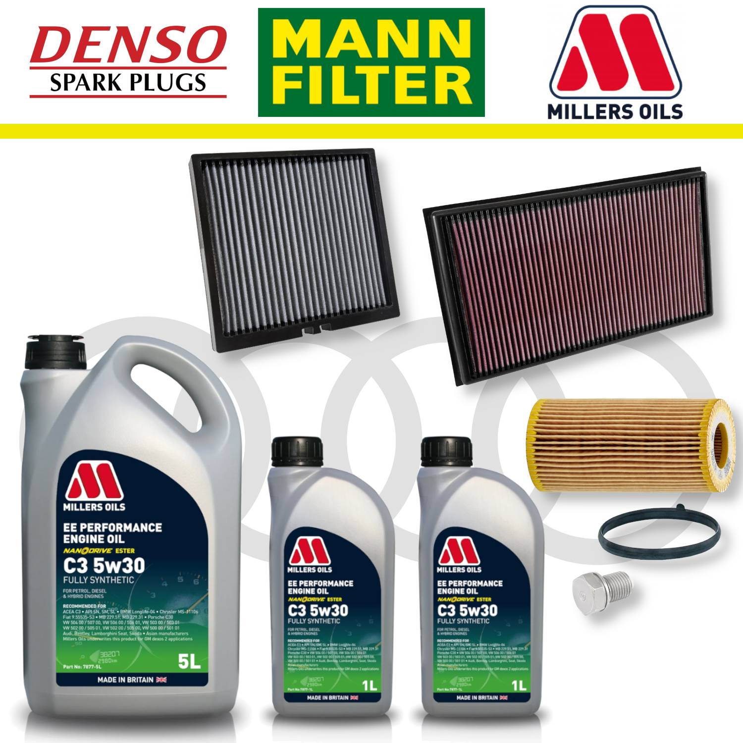 Pack d'entretien à domicile EA855 pour Audi RS3 8V TTRS 8S - Millers Oil Premium