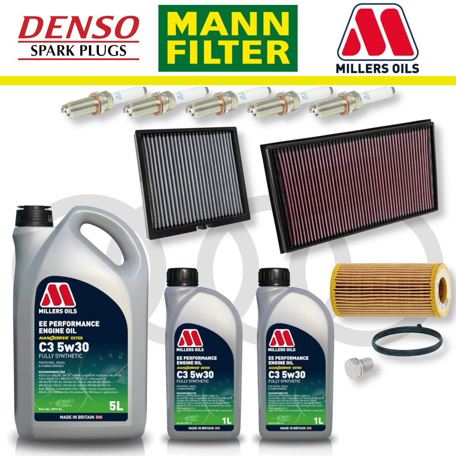 Pack d'entretien à domicile EA855 pour Audi RS3 8V TTRS 8S - Millers Oil Premium
