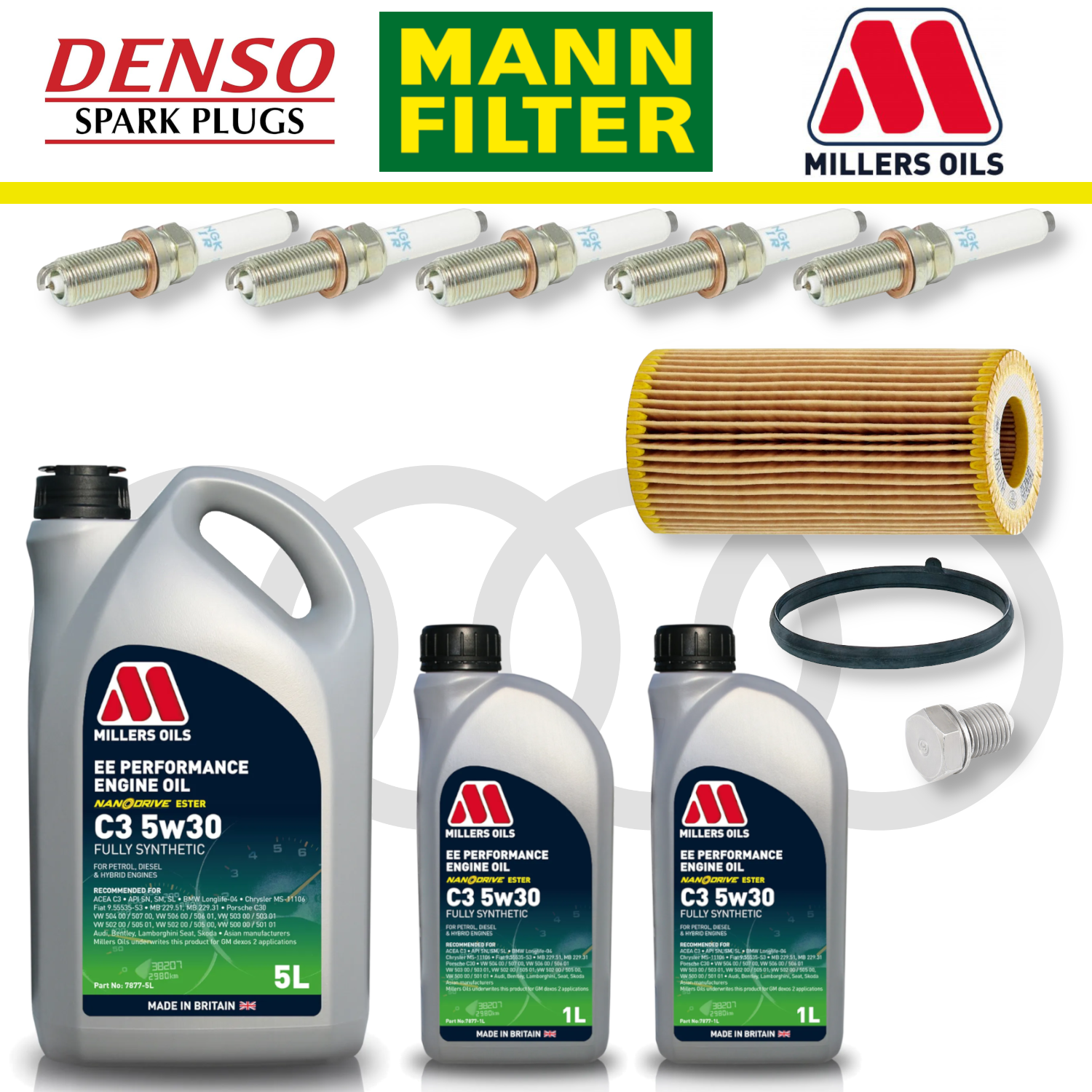 Pack d'entretien à domicile EA855 pour Audi RS3 8V TTRS 8S - Millers Oil Premium
