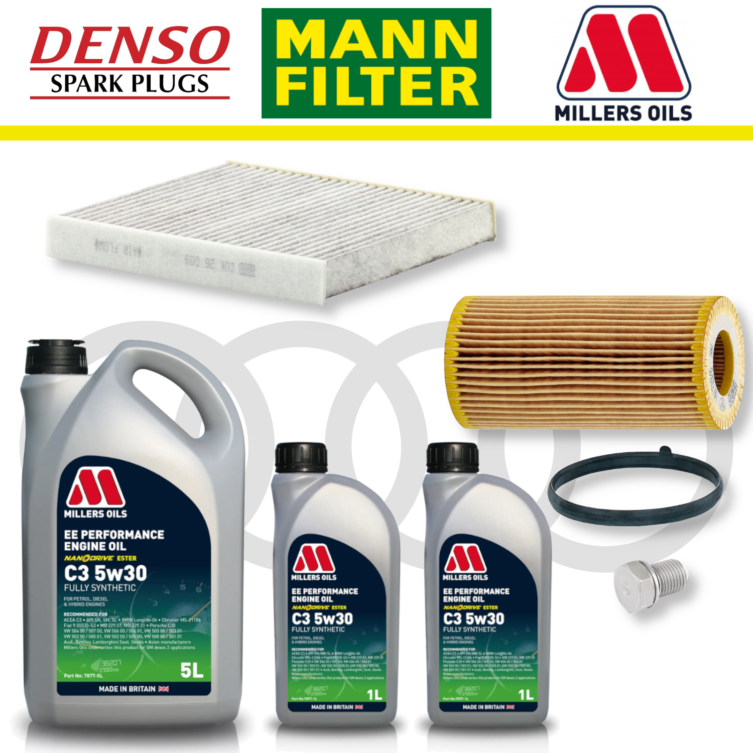 Pack d'entretien à domicile EA855 pour Audi RS3 8V TTRS 8S - Millers Oil Premium