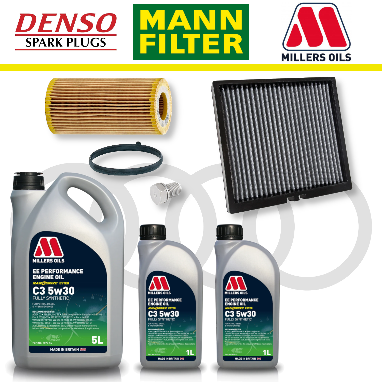 Pack d'entretien à domicile EA855 pour Audi RS3 8V TTRS 8S - Millers Oil Premium