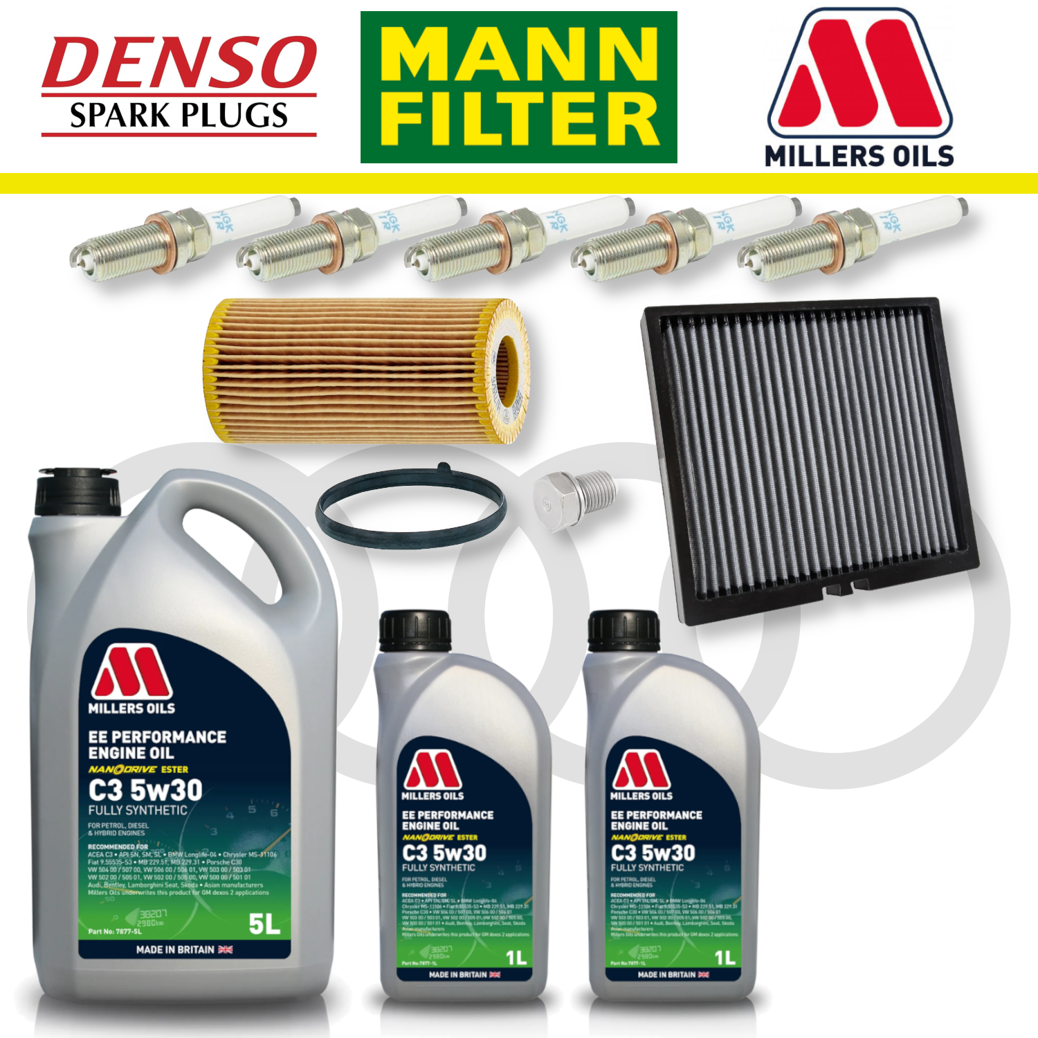 Pack d'entretien à domicile EA855 pour Audi RS3 8V TTRS 8S - Millers Oil Premium