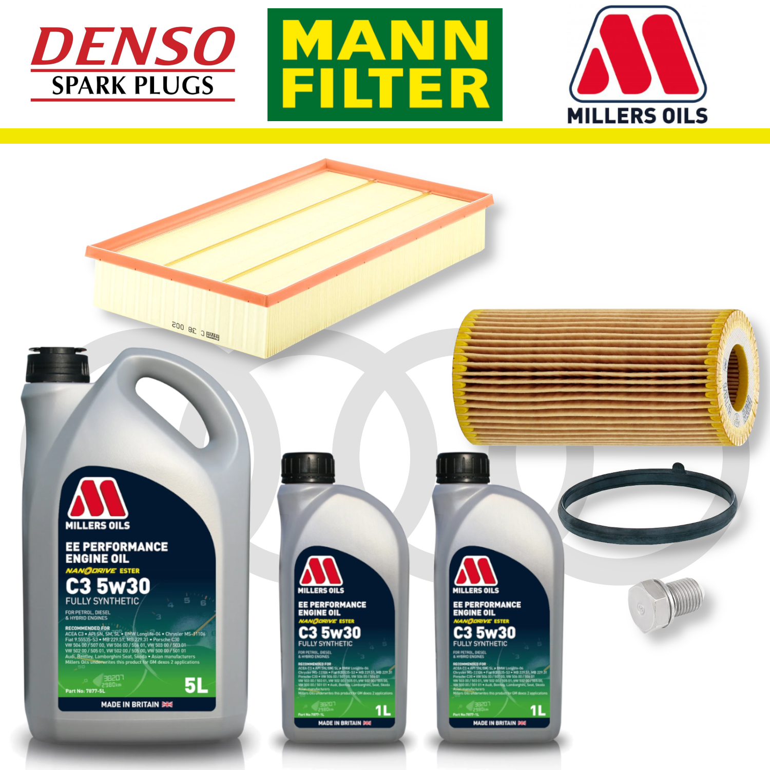 Pack d'entretien à domicile EA855 pour Audi RS3 8V TTRS 8S - Millers Oil Premium