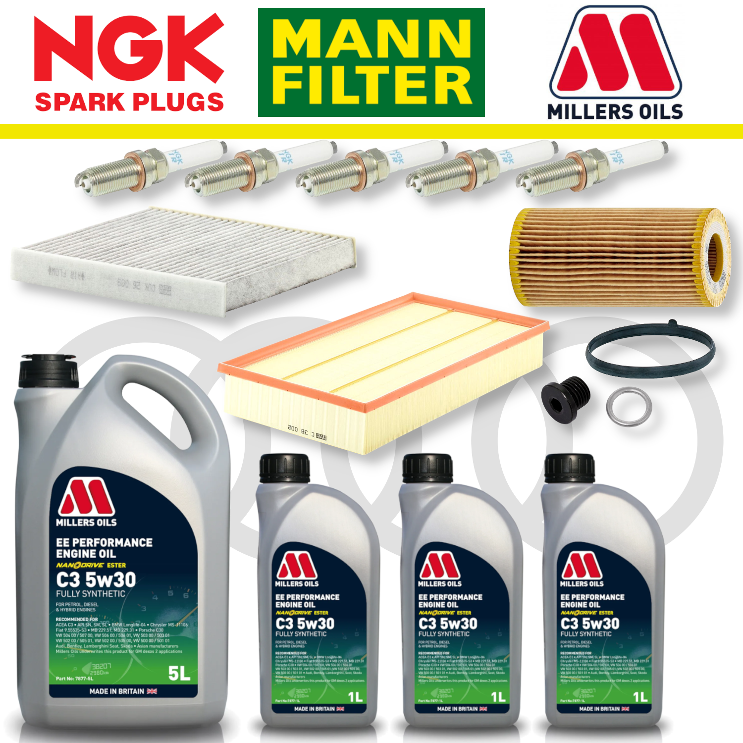 Audi RS3 8V TTRS 8S EA855 EVO DAZA/DNWA Home Service Pack - Millers Oil Premium