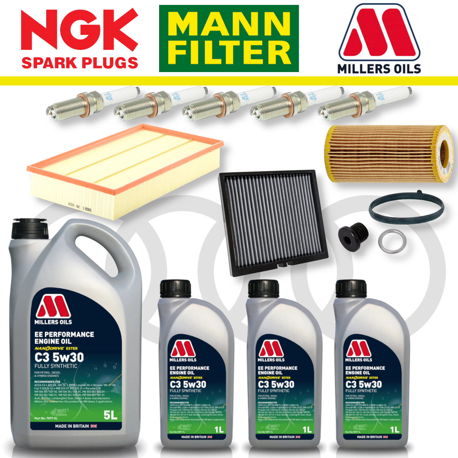 Audi RS3 8V TTRS 8S EA855 EVO DAZA/DNWA Home Service Pack - Millers Oil Premium