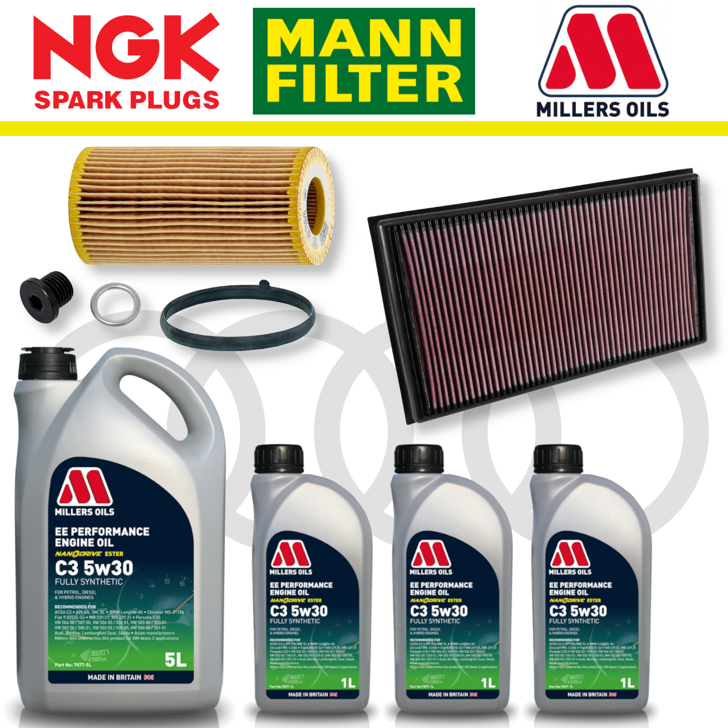 Audi RS3 8V TTRS 8S EA855 EVO DAZA/DNWA Home Service Pack - Millers Oil Premium