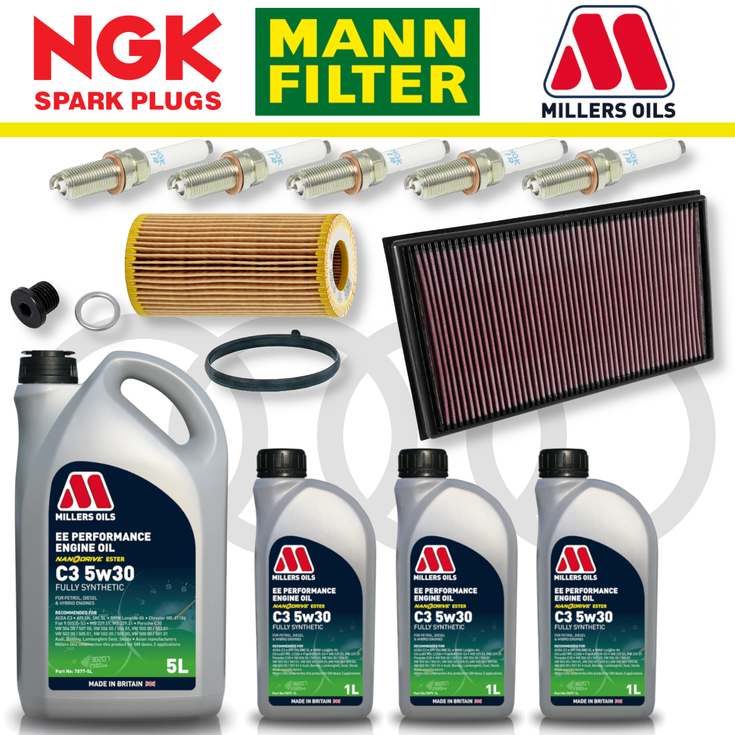 Audi RS3 8V TTRS 8S EA855 EVO DAZA/DNWA Home Service Pack - Millers Oil Premium