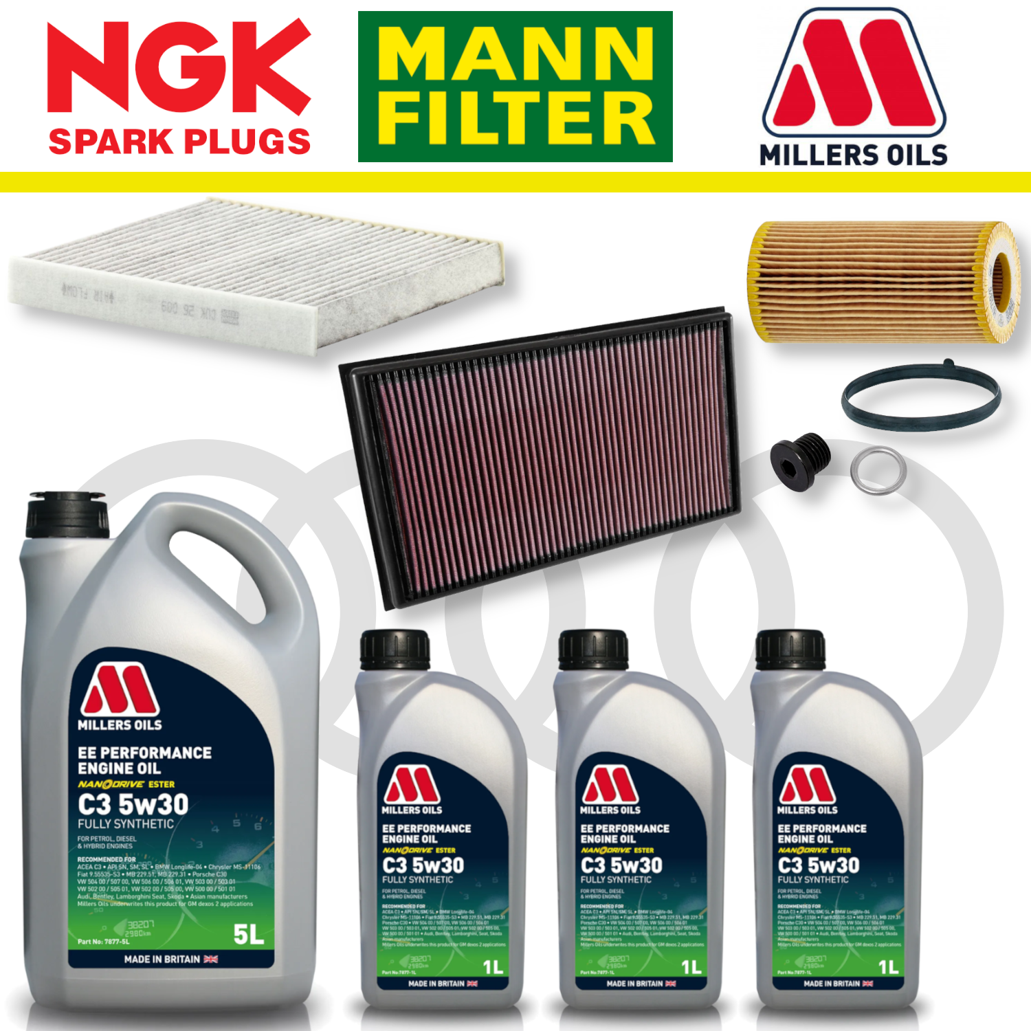 Audi RS3 8V TTRS 8S EA855 EVO DAZA/DNWA Home Service Pack - Millers Oil Premium