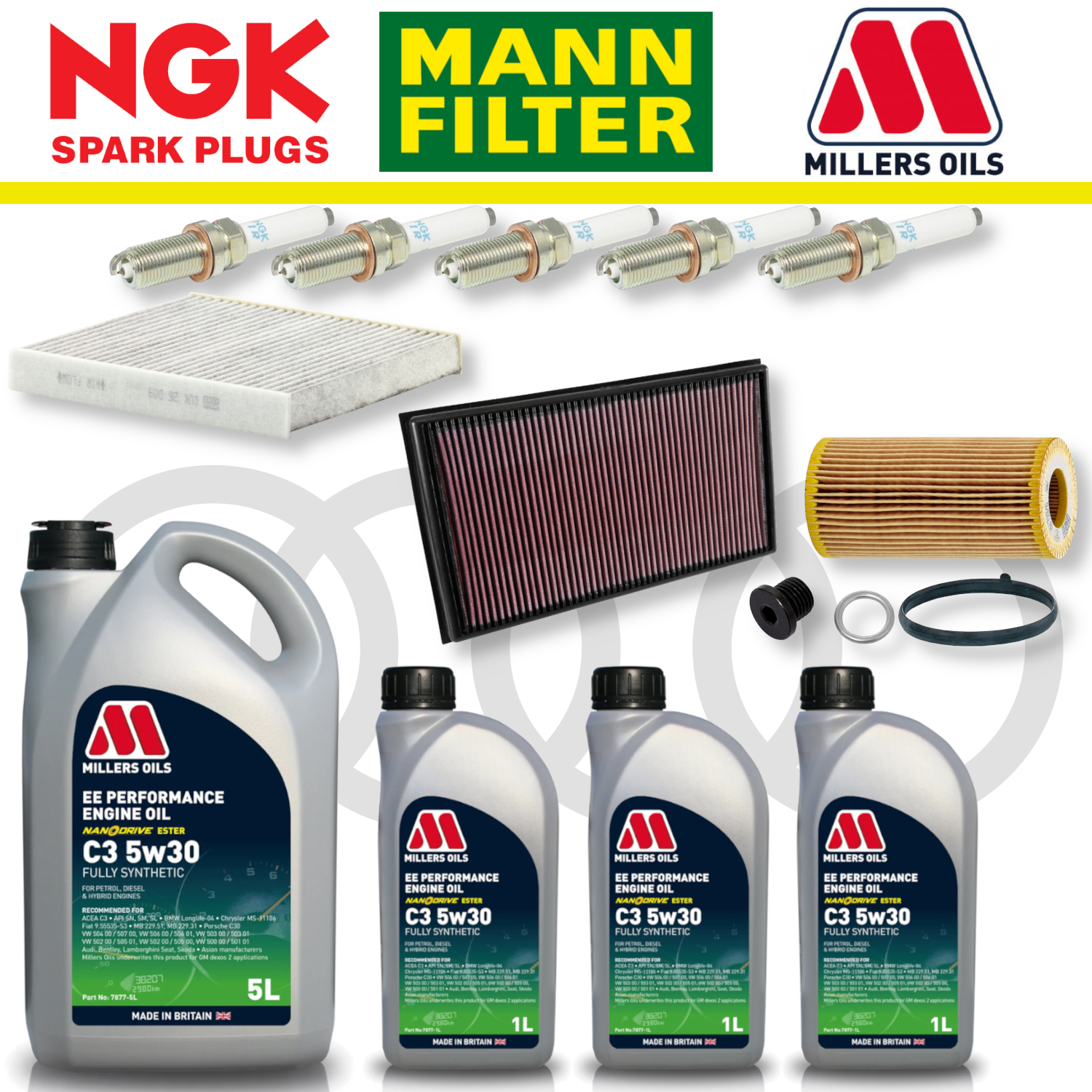 Audi RS3 8V TTRS 8S EA855 EVO DAZA/DNWA Home Service Pack - Millers Oil Premium