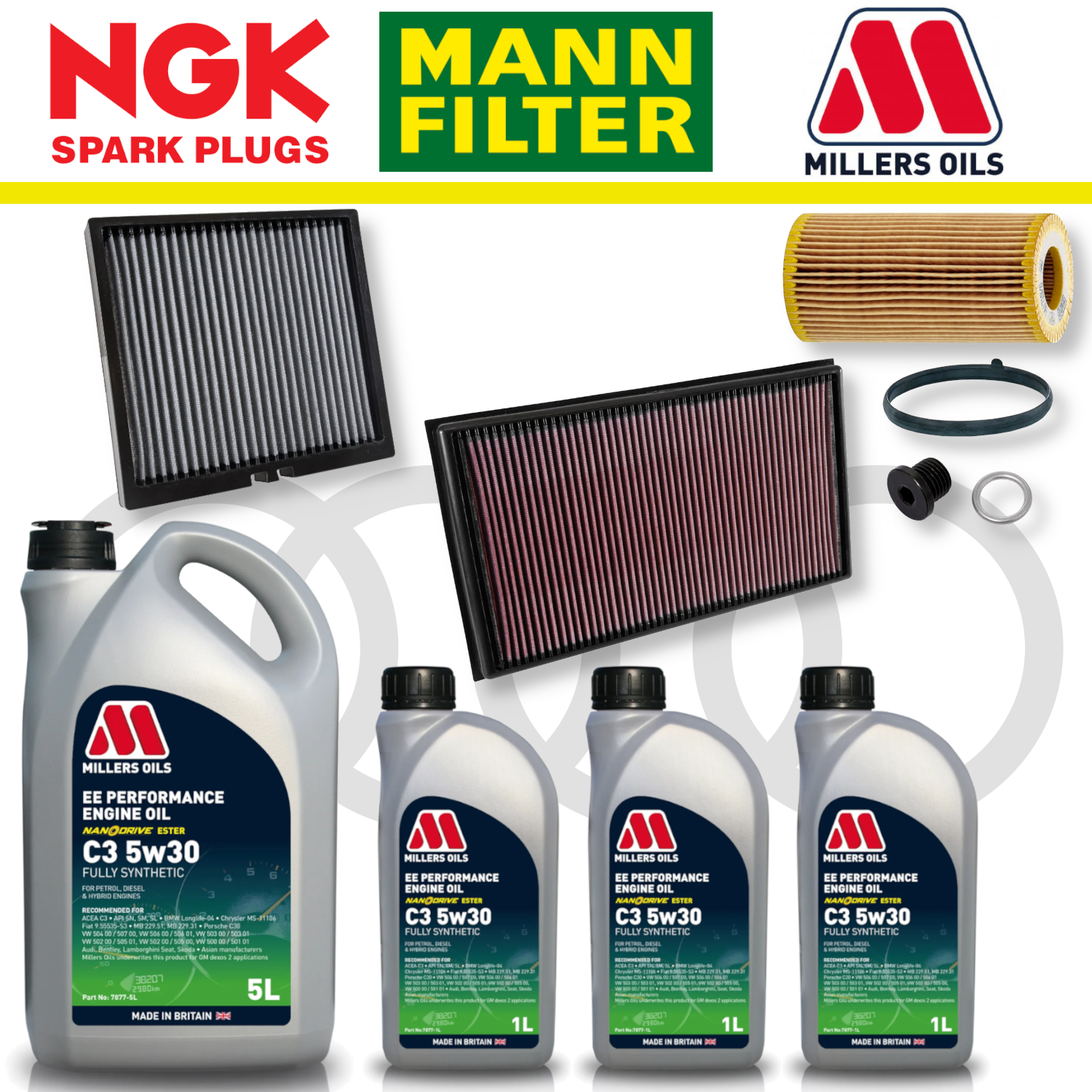 Audi RS3 8V TTRS 8S EA855 EVO DAZA/DNWA Home Service Pack - Millers Oil Premium