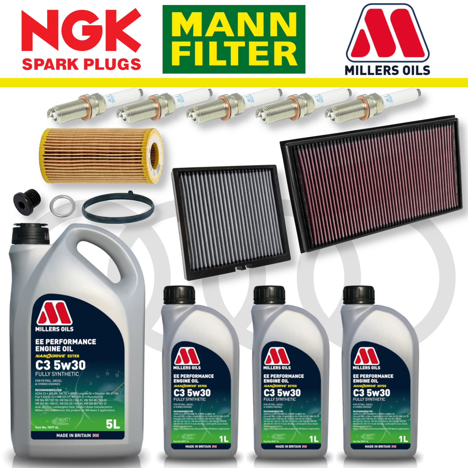 Audi RS3 8V TTRS 8S EA855 EVO DAZA/DNWA Home Service Pack - Millers Oil Premium