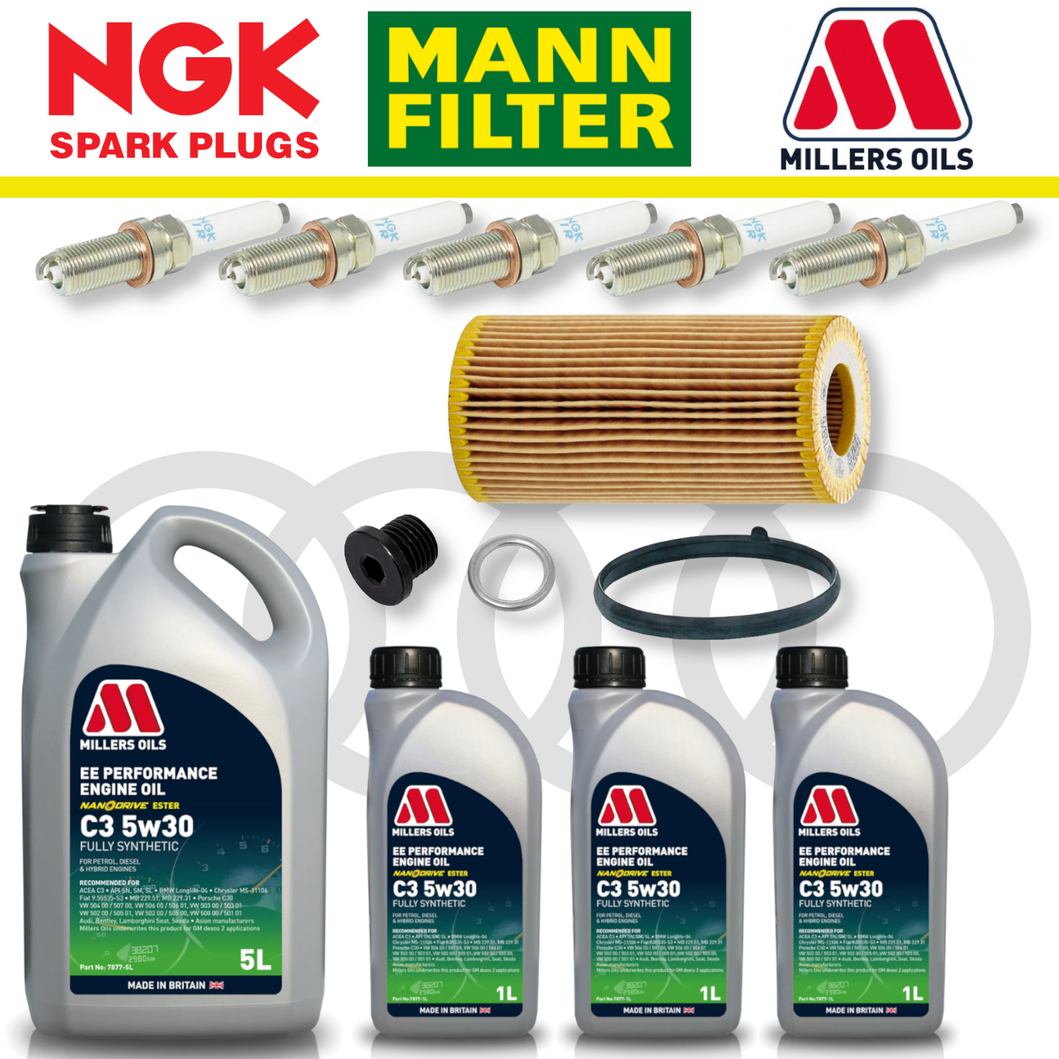 Audi RS3 8V TTRS 8S EA855 EVO DAZA/DNWA Home Service Pack - Millers Oil Premium