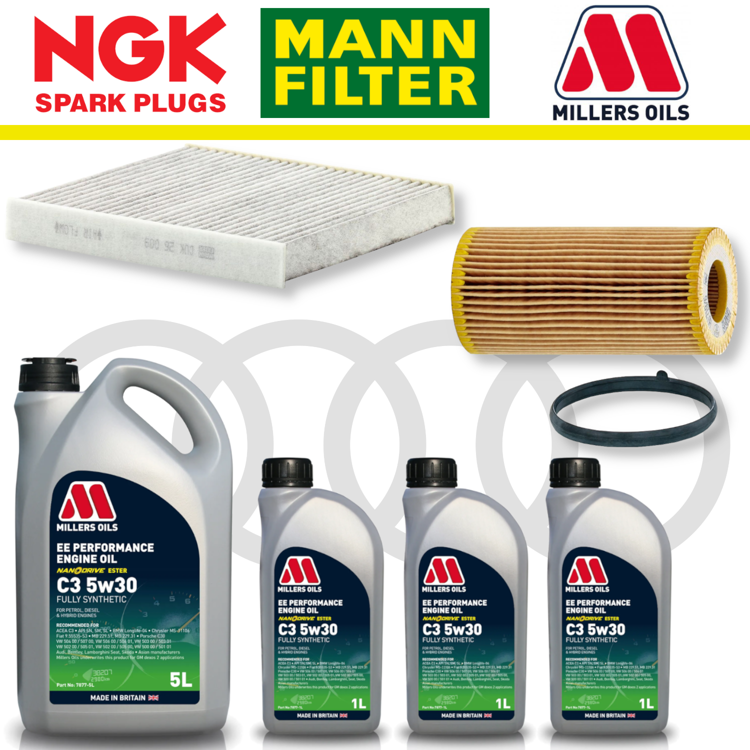 Audi RS3 8V TTRS 8S EA855 EVO DAZA/DNWA Home Service Pack - Millers Oil Premium