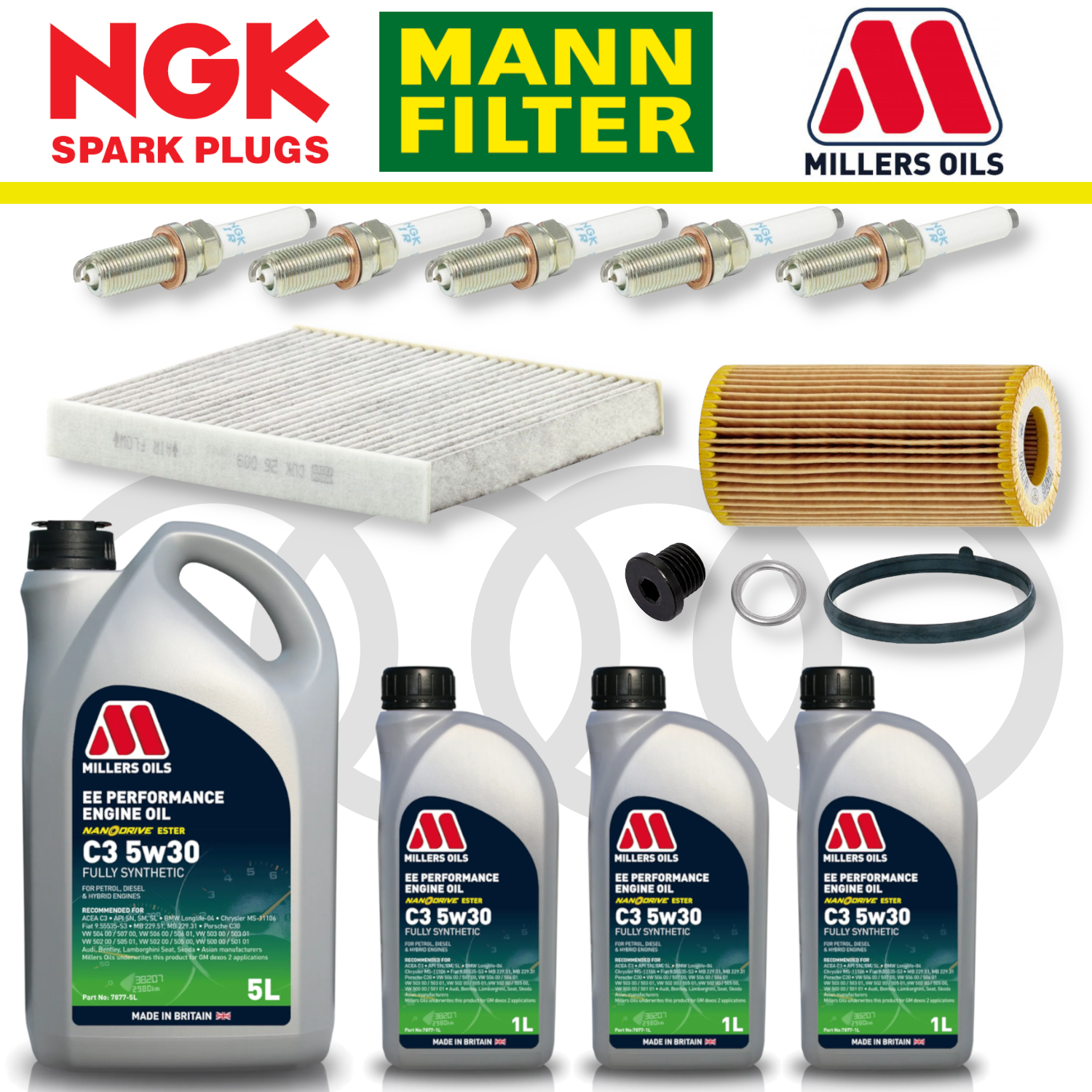 Audi RS3 8V TTRS 8S EA855 EVO DAZA/DNWA Home Service Pack - Millers Oil Premium