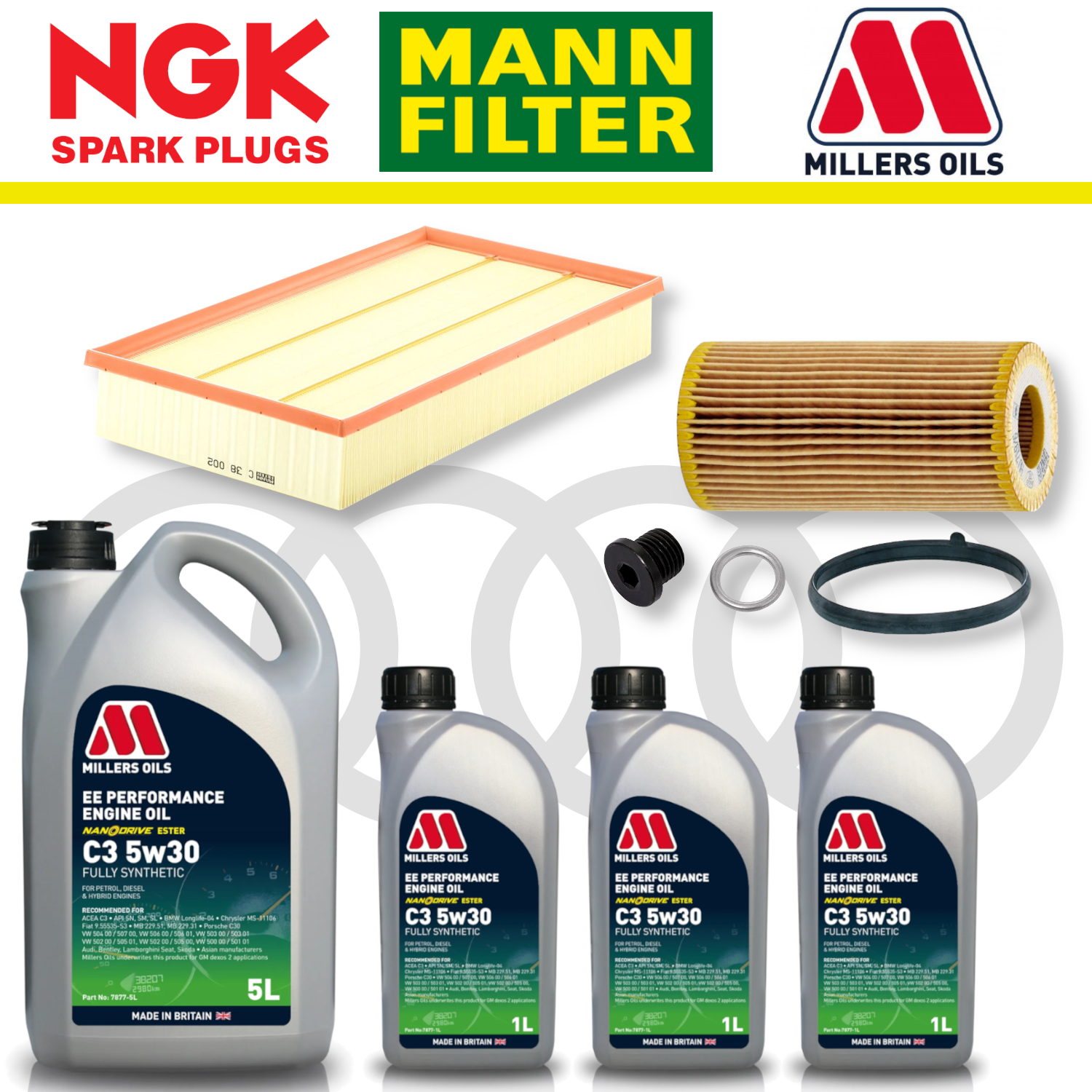 Audi RS3 8V TTRS 8S EA855 EVO DAZA/DNWA Home Service Pack - Millers Oil Premium