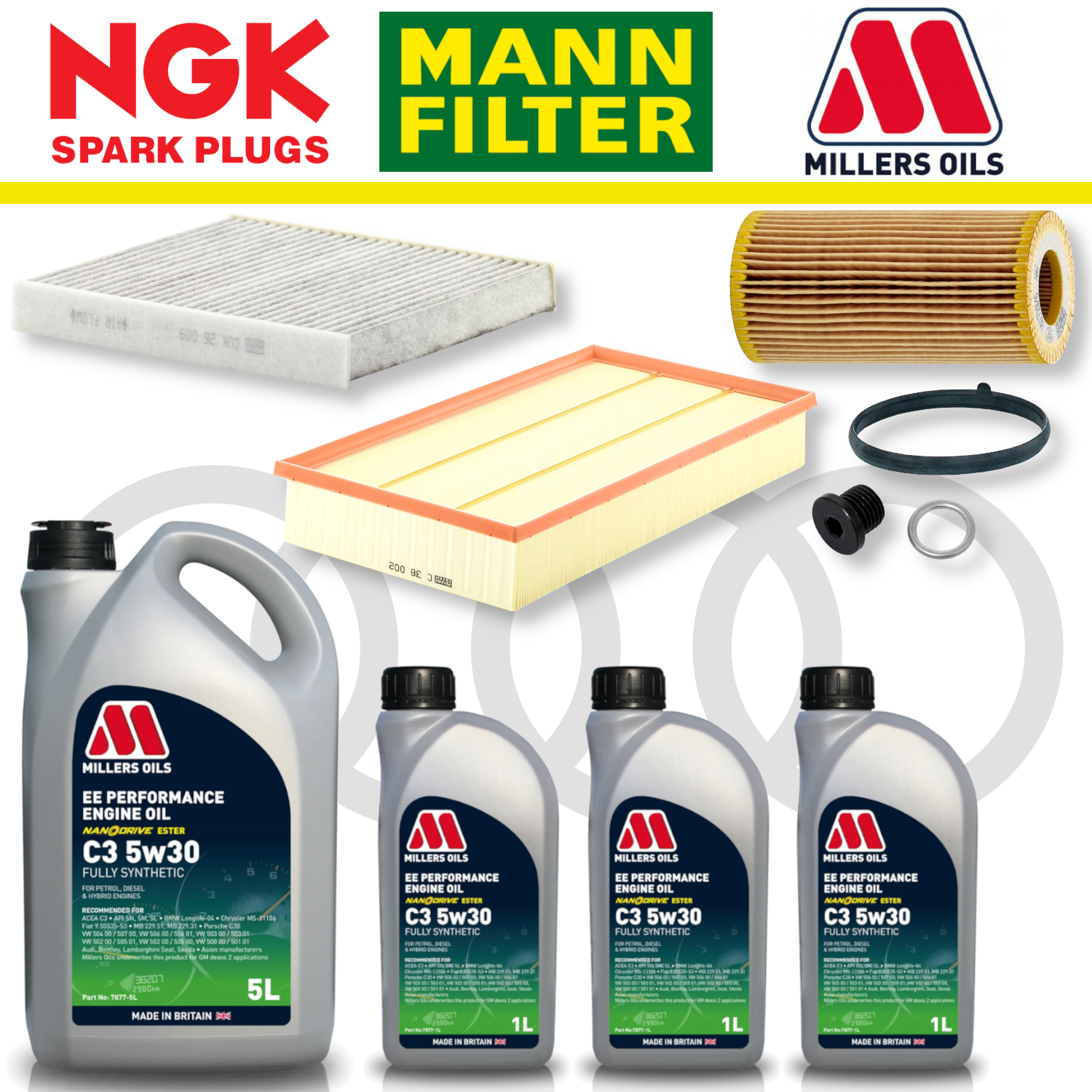 Audi RS3 8V TTRS 8S EA855 EVO DAZA/DNWA Home Service Pack - Millers Oil Premium