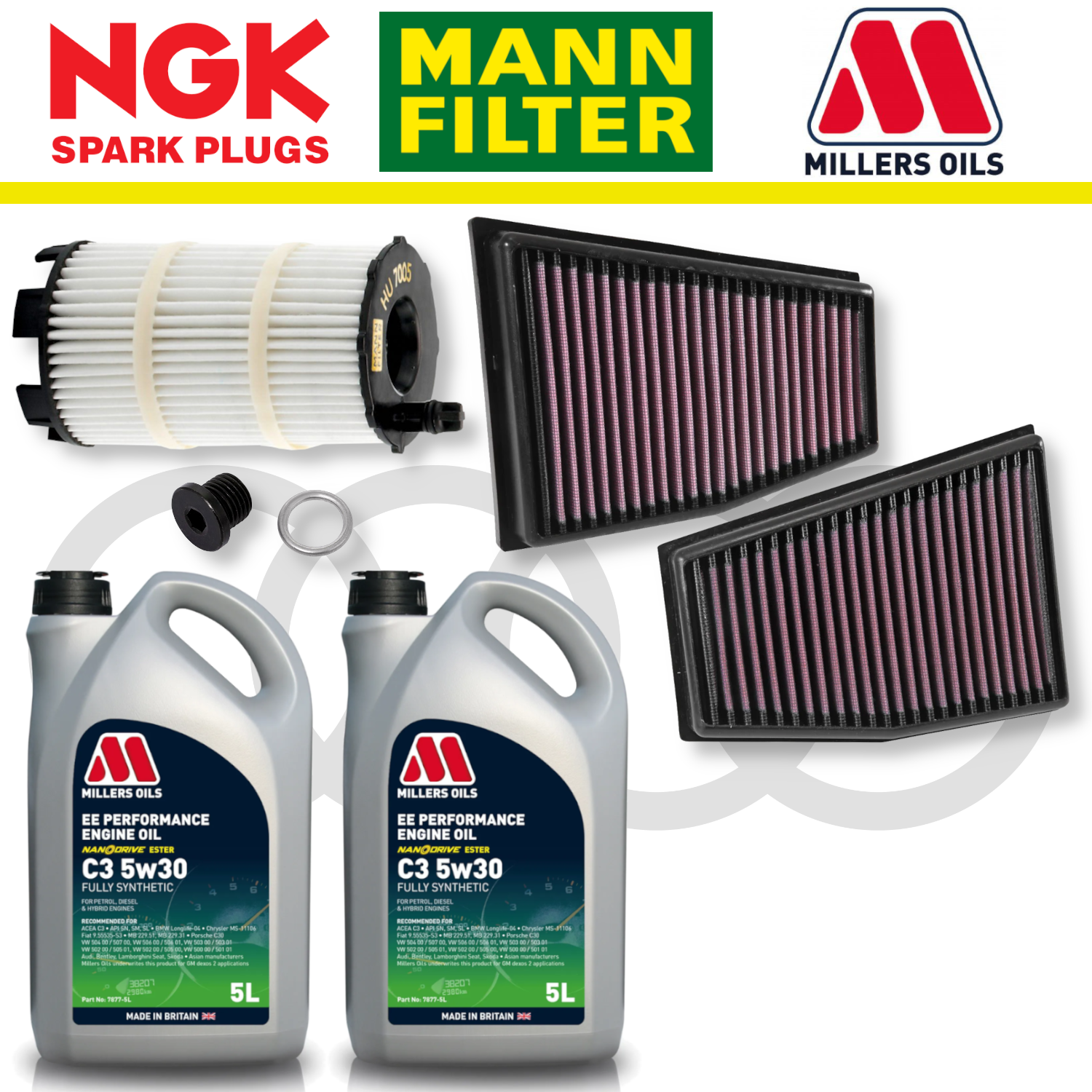 Pack d'entretien à domicile pour Audi RS4 RS5 B8 - Millers Oil Premium