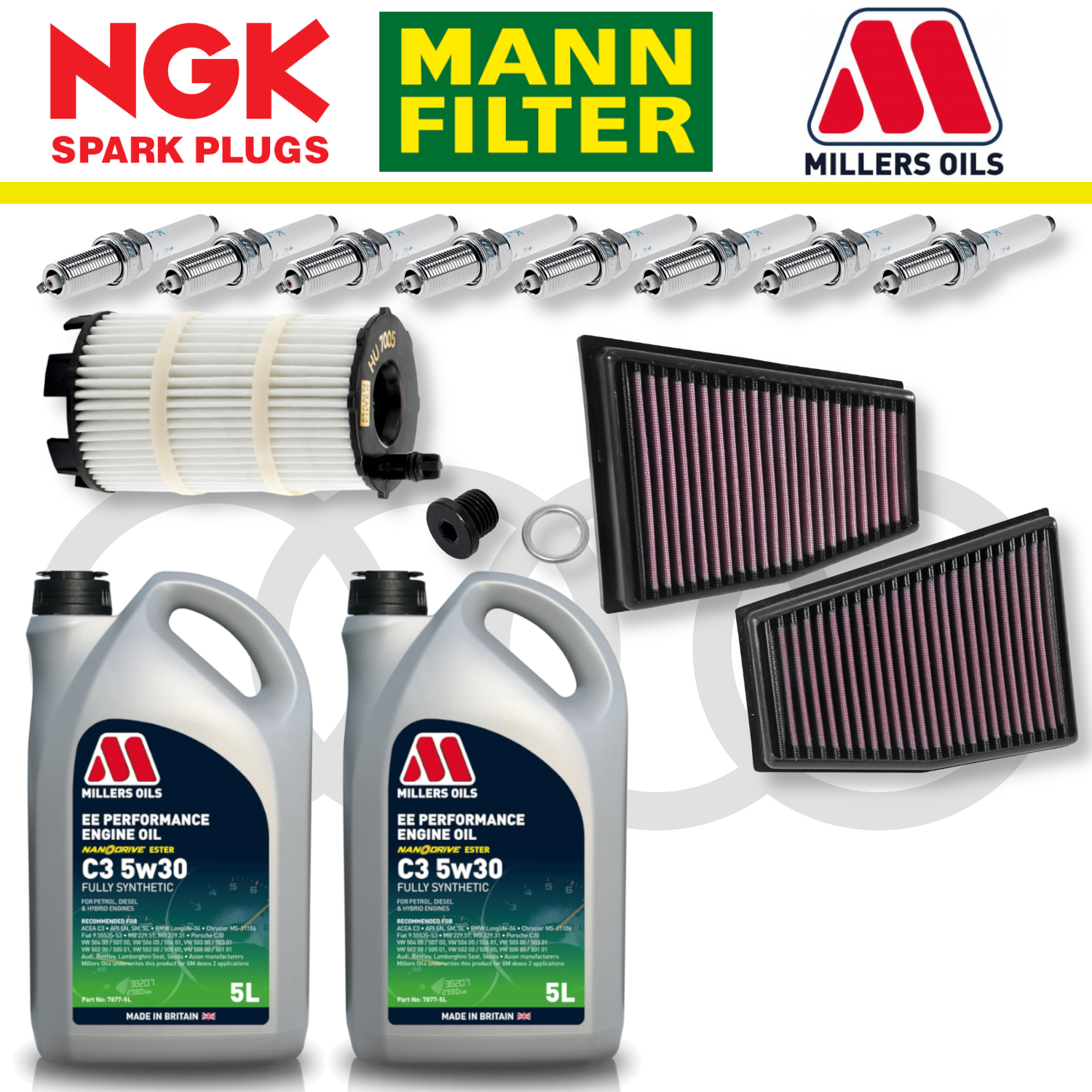 Pack d'entretien à domicile pour Audi RS4 RS5 B8 - Millers Oil Premium