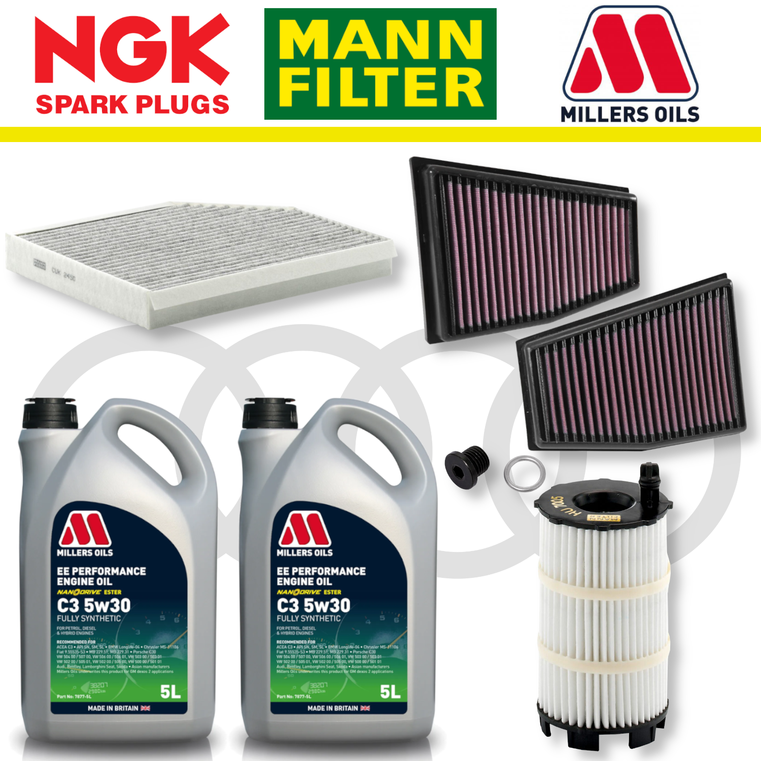 Pack d'entretien à domicile pour Audi RS4 RS5 B8 - Millers Oil Premium
