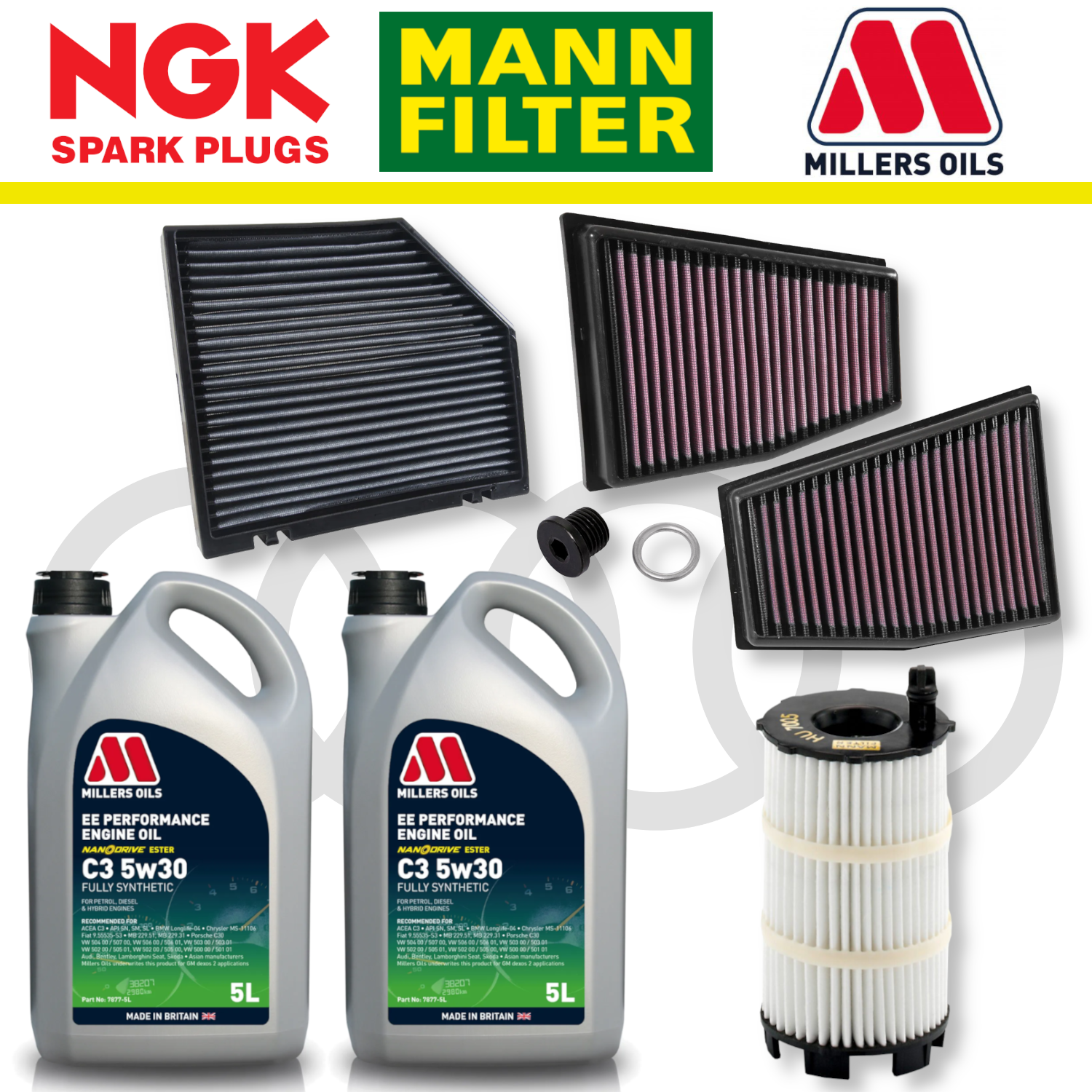 Pack d'entretien à domicile pour Audi RS4 RS5 B8 - Millers Oil Premium