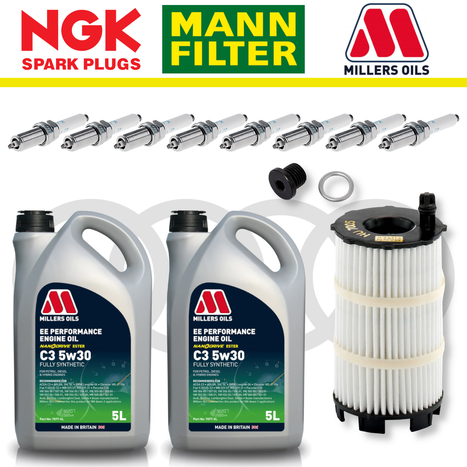 Pack d'entretien à domicile pour Audi RS4 RS5 B8 - Millers Oil Premium