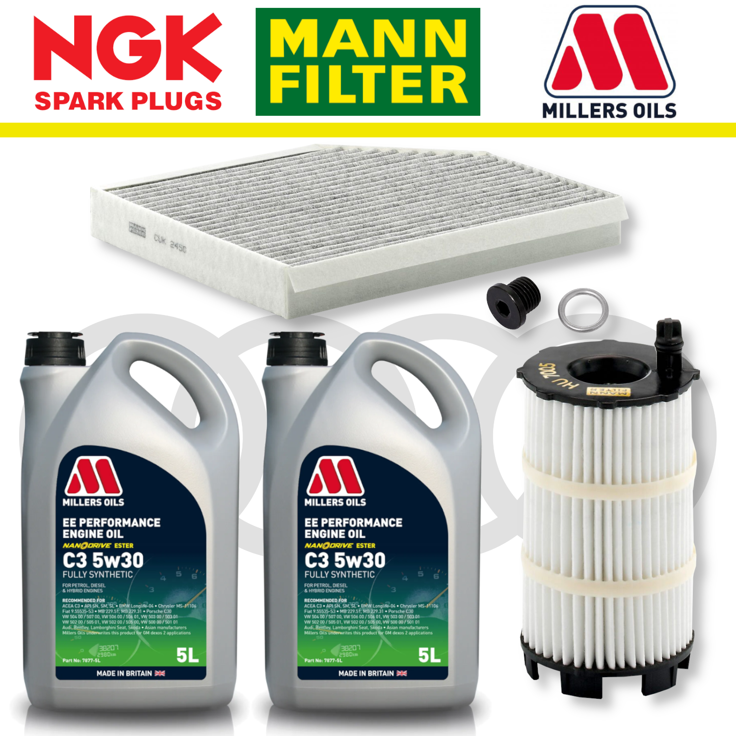 Pack d'entretien à domicile pour Audi RS4 RS5 B8 - Millers Oil Premium