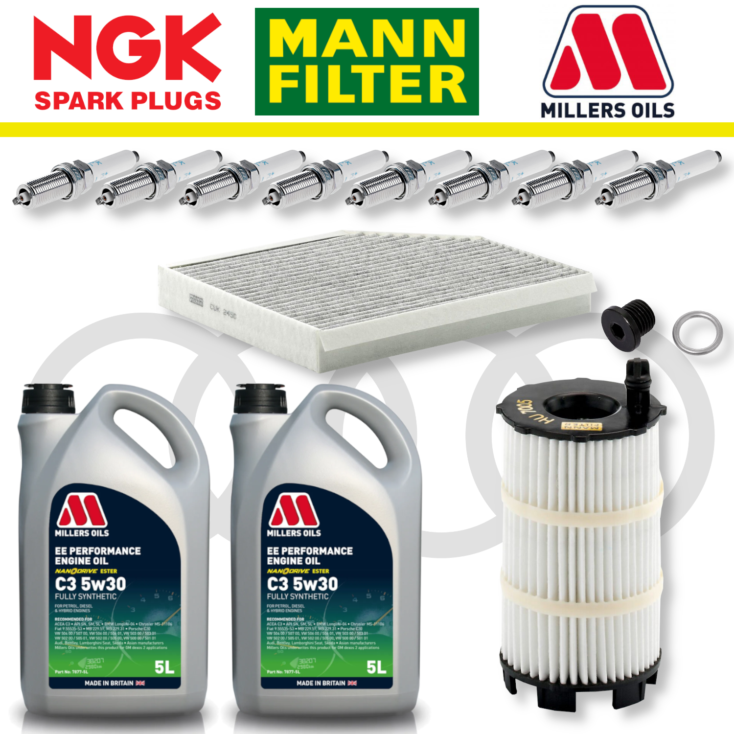 Pack d'entretien à domicile pour Audi RS4 RS5 B8 - Millers Oil Premium