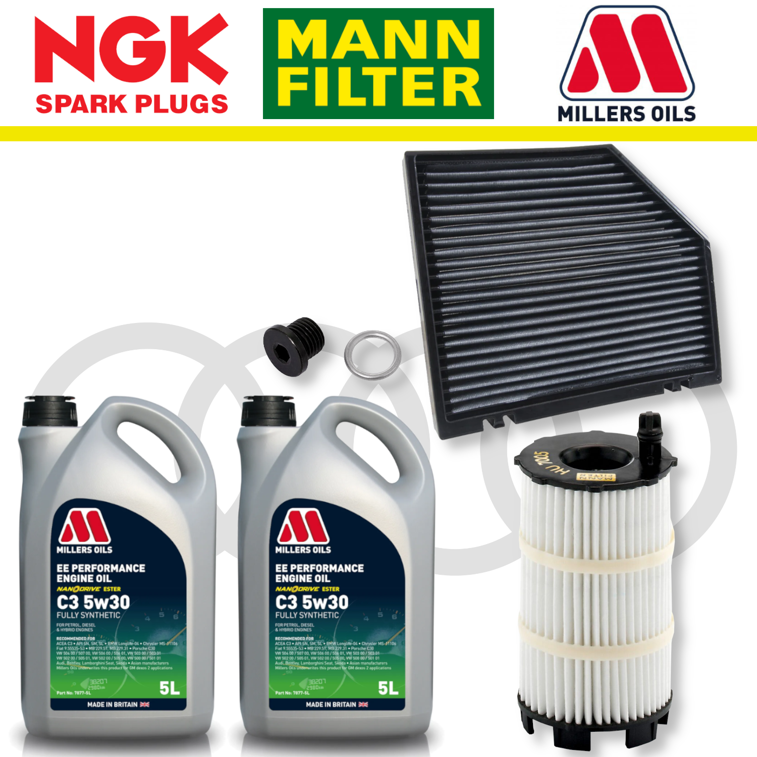 Pack d'entretien à domicile pour Audi RS4 RS5 B8 - Millers Oil Premium