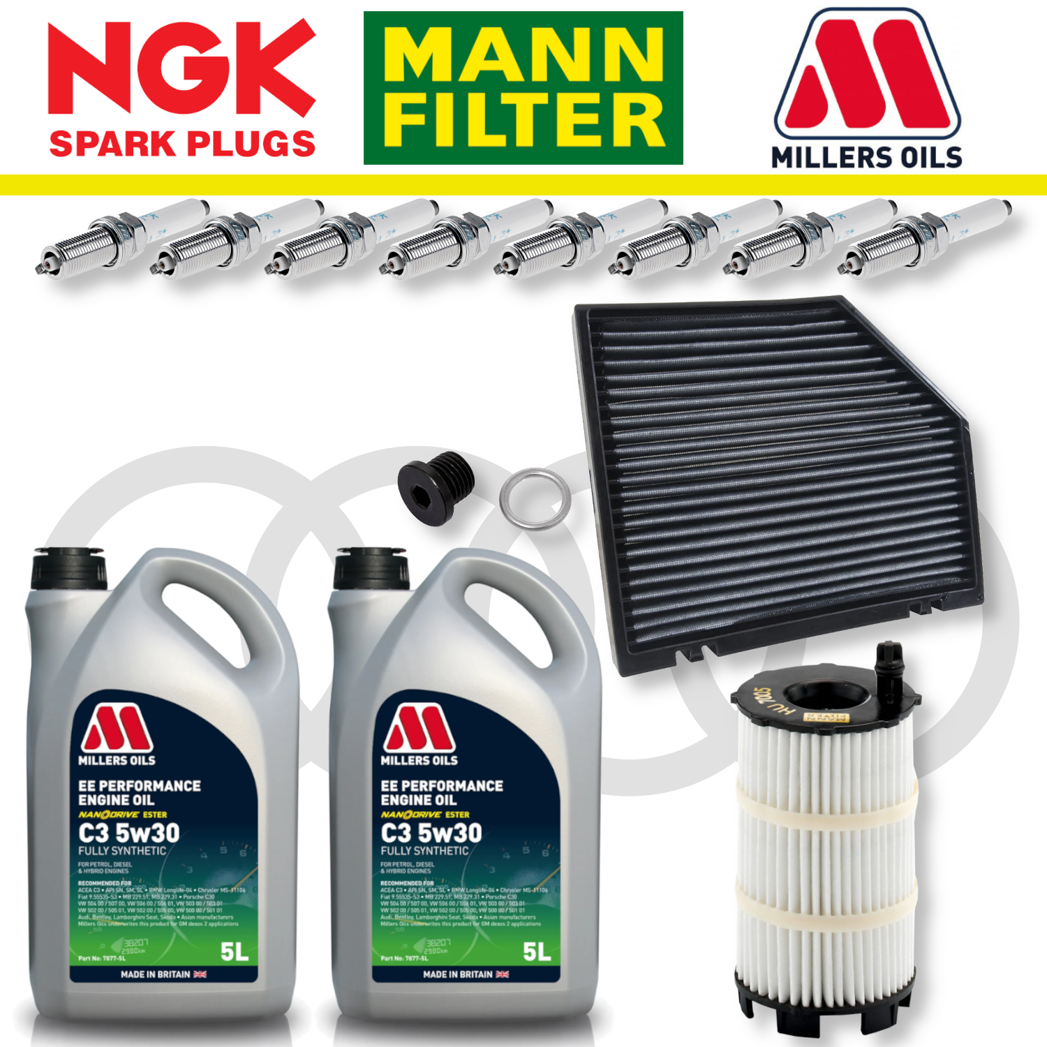 Pack d'entretien à domicile pour Audi RS4 RS5 B8 - Millers Oil Premium
