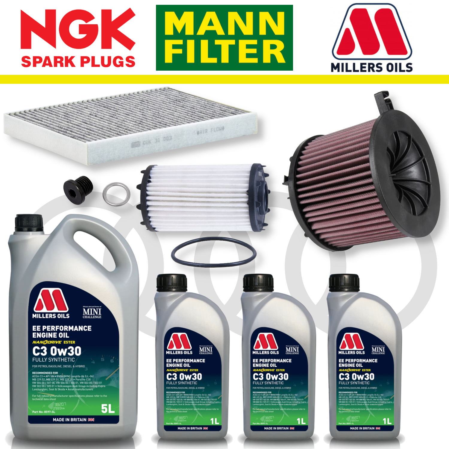 Pack d'entretien à domicile pour Audi RS4 RS5 B9 - Millers Oil Premium