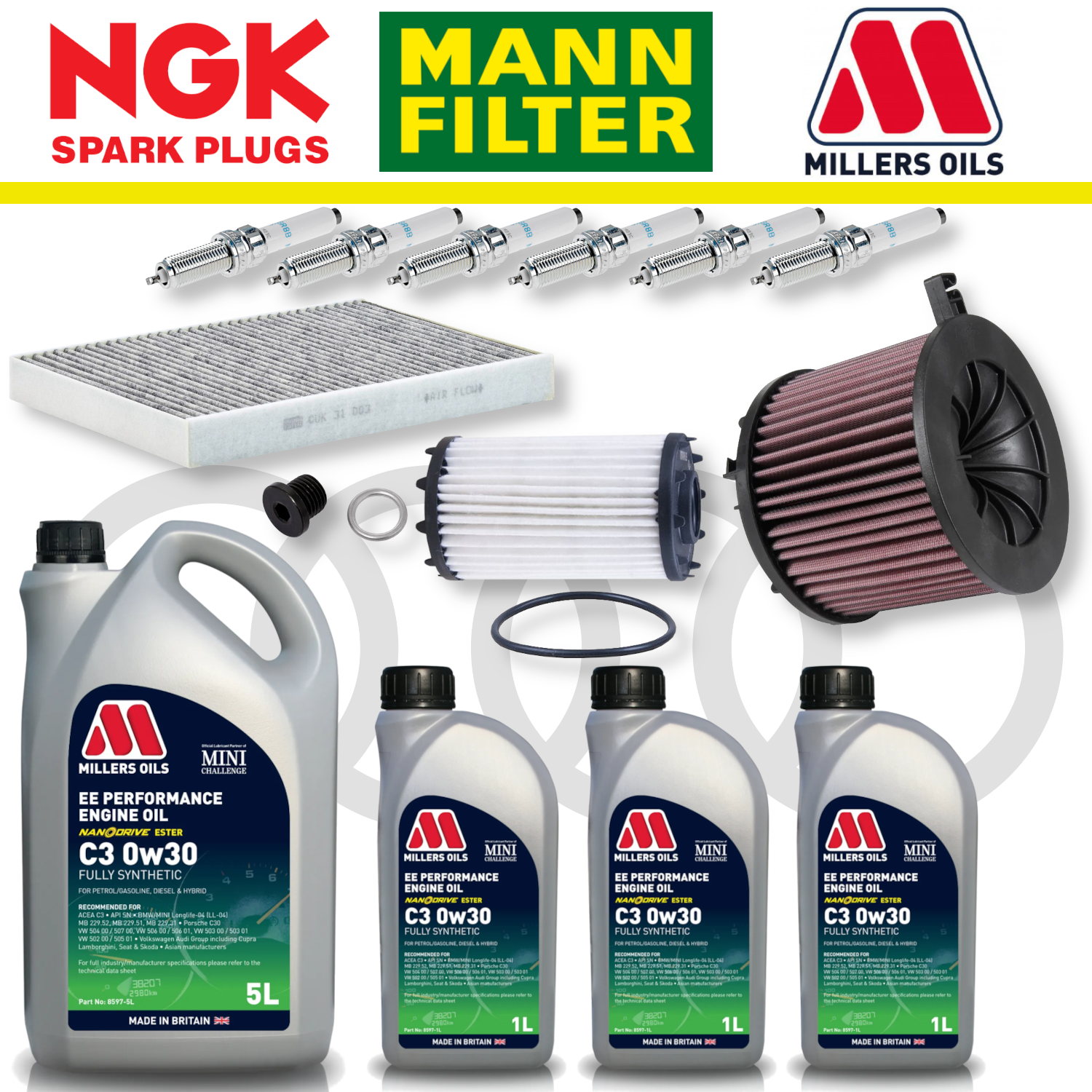 Pack d'entretien à domicile pour Audi RS4 RS5 B9 - Millers Oil Premium
