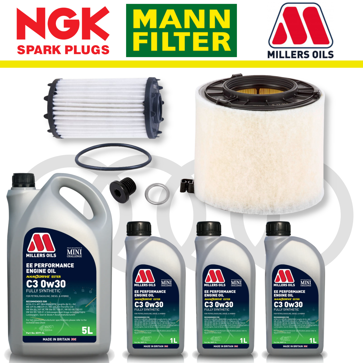 Pack d'entretien à domicile pour Audi RS4 RS5 B9 - Millers Oil Premium