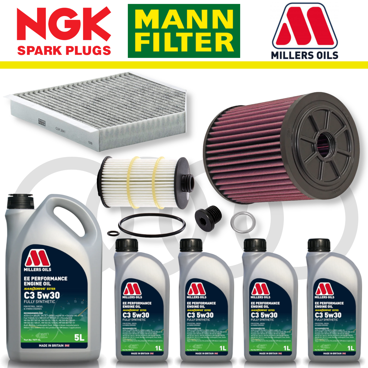 Pack d'entretien à domicile pour Audi RS6 RS7 C7 - Millers Oil Premium