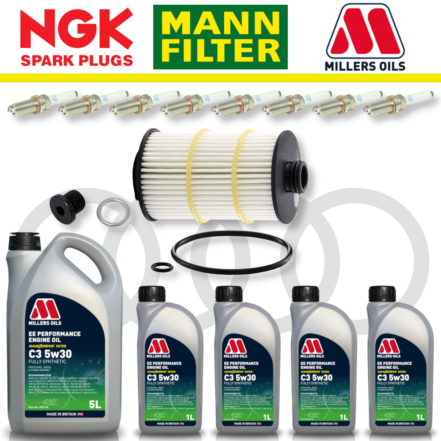Pack d'entretien à domicile pour Audi RS6 RS7 C7 - Millers Oil Premium