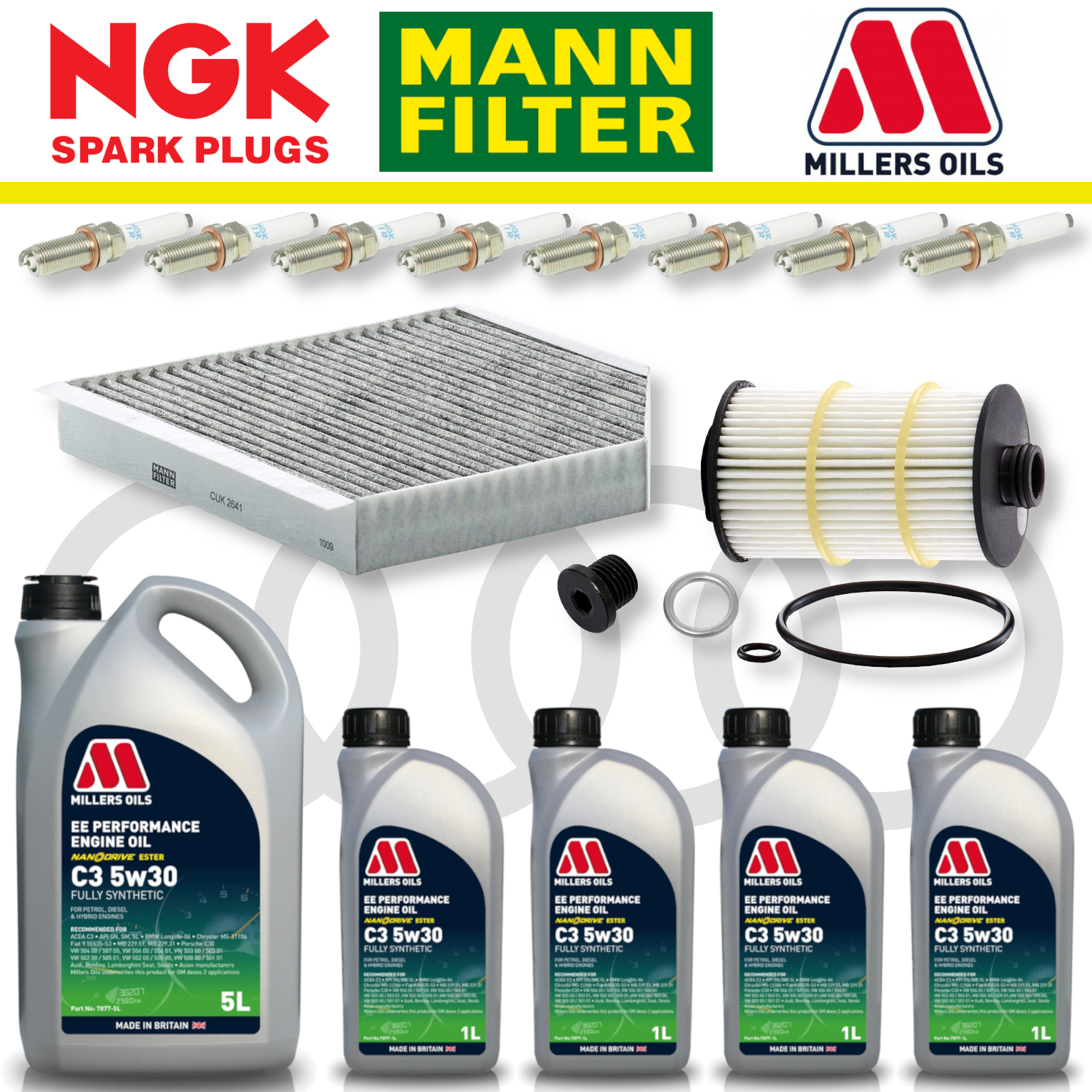 Pack d'entretien à domicile pour Audi RS6 RS7 C7 - Millers Oil Premium