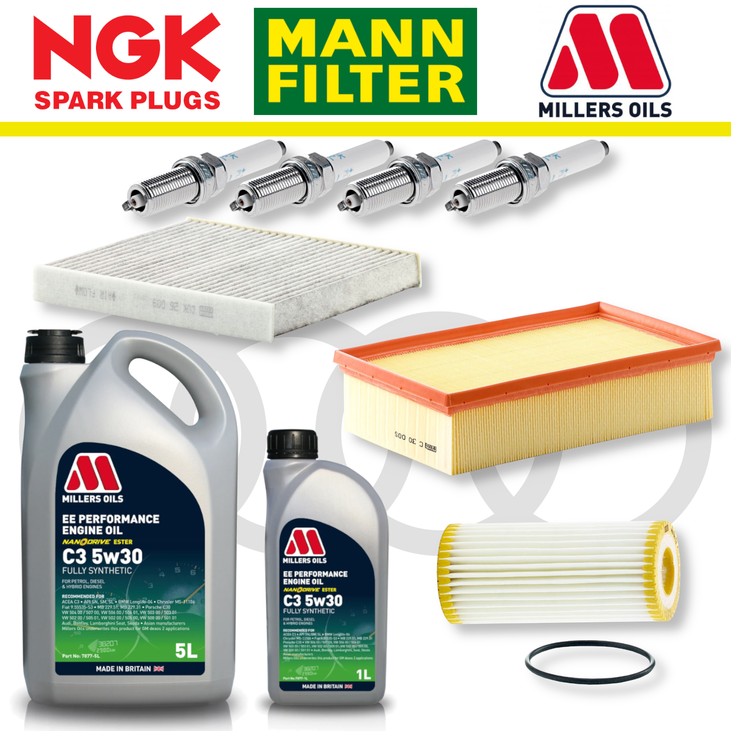 Audi S3 8V TTS 8S EA888 Home Service Pack - Millers Oil Premium