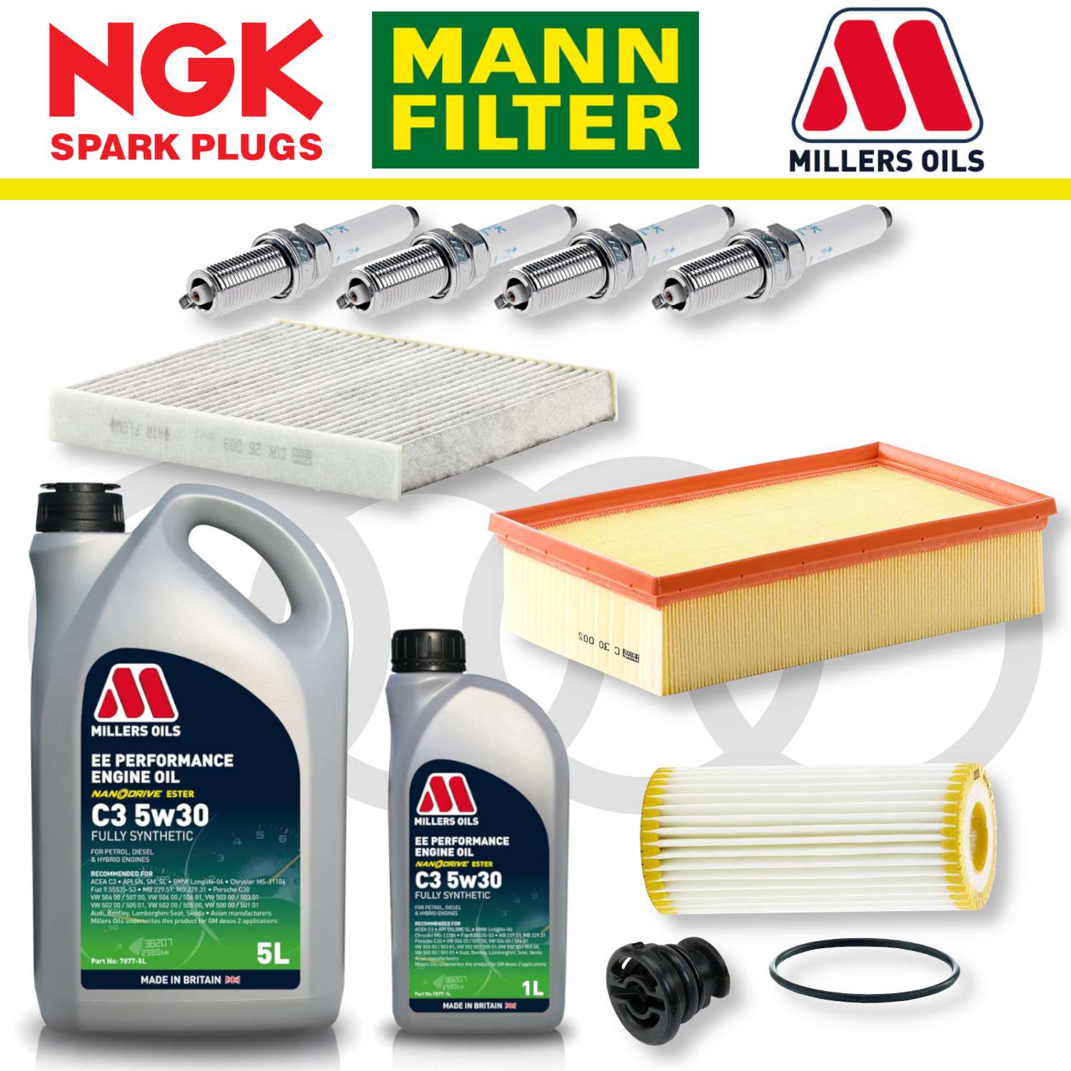 Audi S3 8V TTS 8S EA888 Home Service Pack - Millers Oil Premium